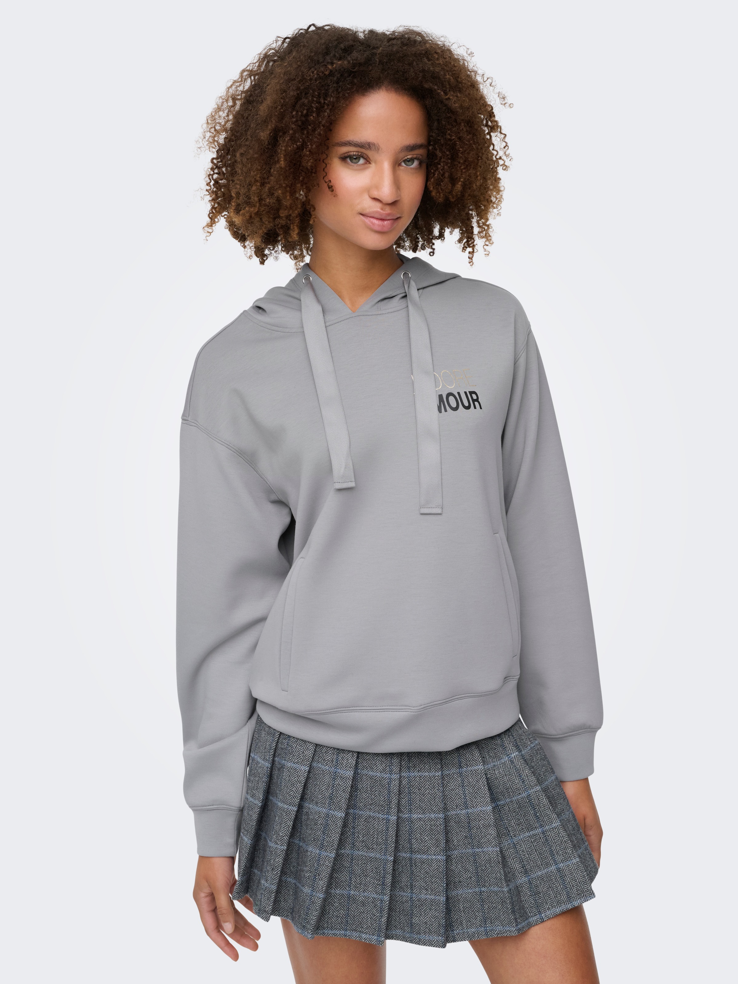 Image of ONLY Kapuzensweatshirt "ONLALINA LIFE L/S PRINT HOOD SWT"