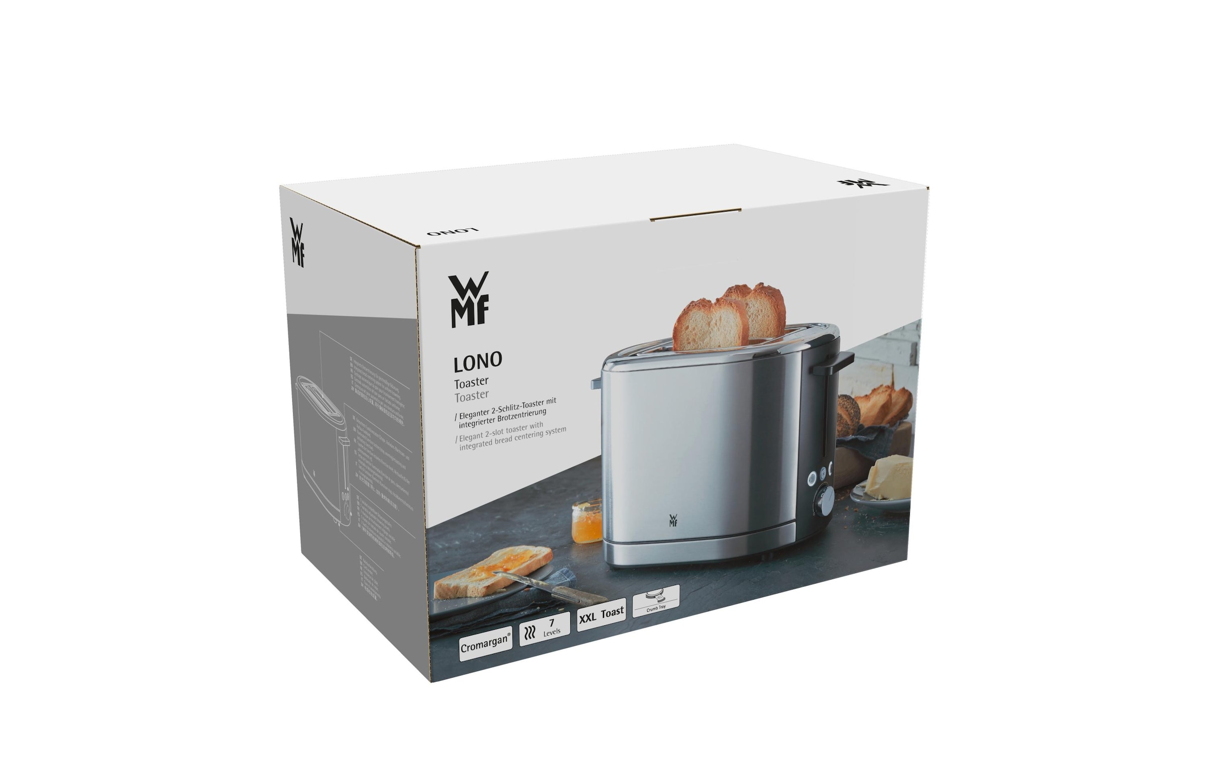 »LONO WMF 900 W für 2 ♕ versandkostenfrei Scheiben, auf Toaster Silberfarben«,