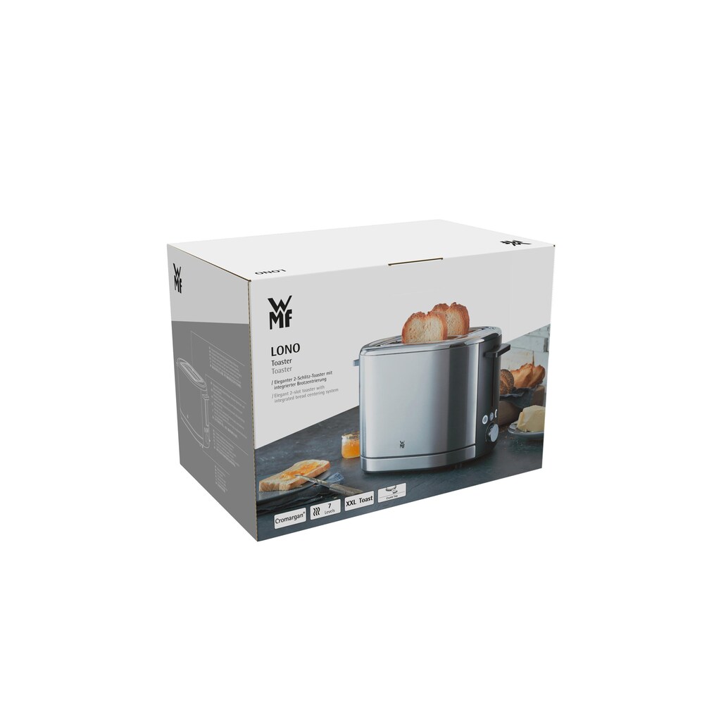 WMF Toaster »LONO Silberfarben«, für 2 Scheiben, 900 W