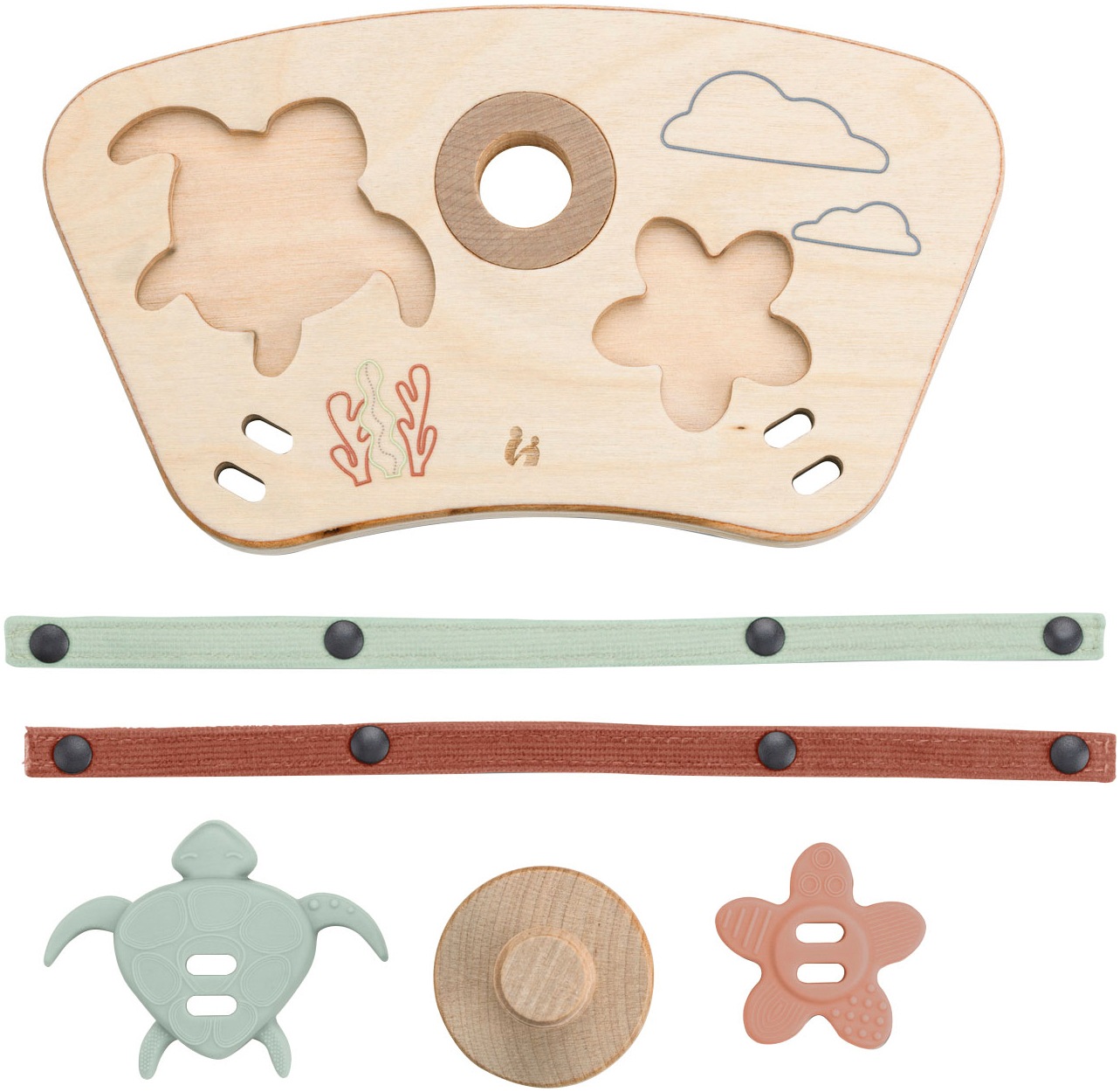 Hauck Puzzle »Play Puzzling S, Turtle & Flower« aus Holz; für Hauck Play Tray