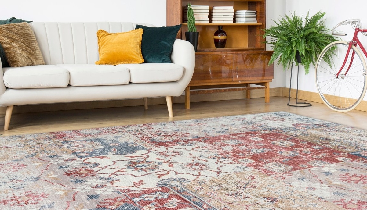 Image of calo-deluxe Teppich "Emin 1003" rechteckig 10 mm Höhe reine Baumwolle, Wohnzimmer
