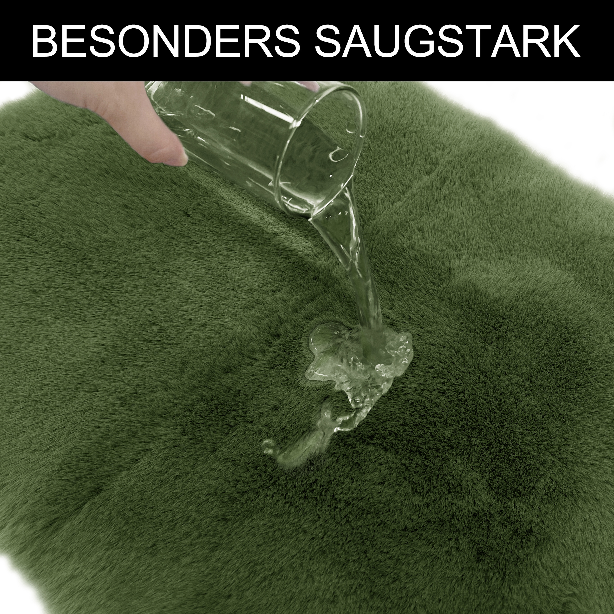 my home Tapis de bain »Rabbit Badematten, Badvorleger, Badezimmer Teppich« Höhe 30 mm Kaninchenfell-Haptik, Badteppich, rechteckig, rund & als 3-tlg. Set