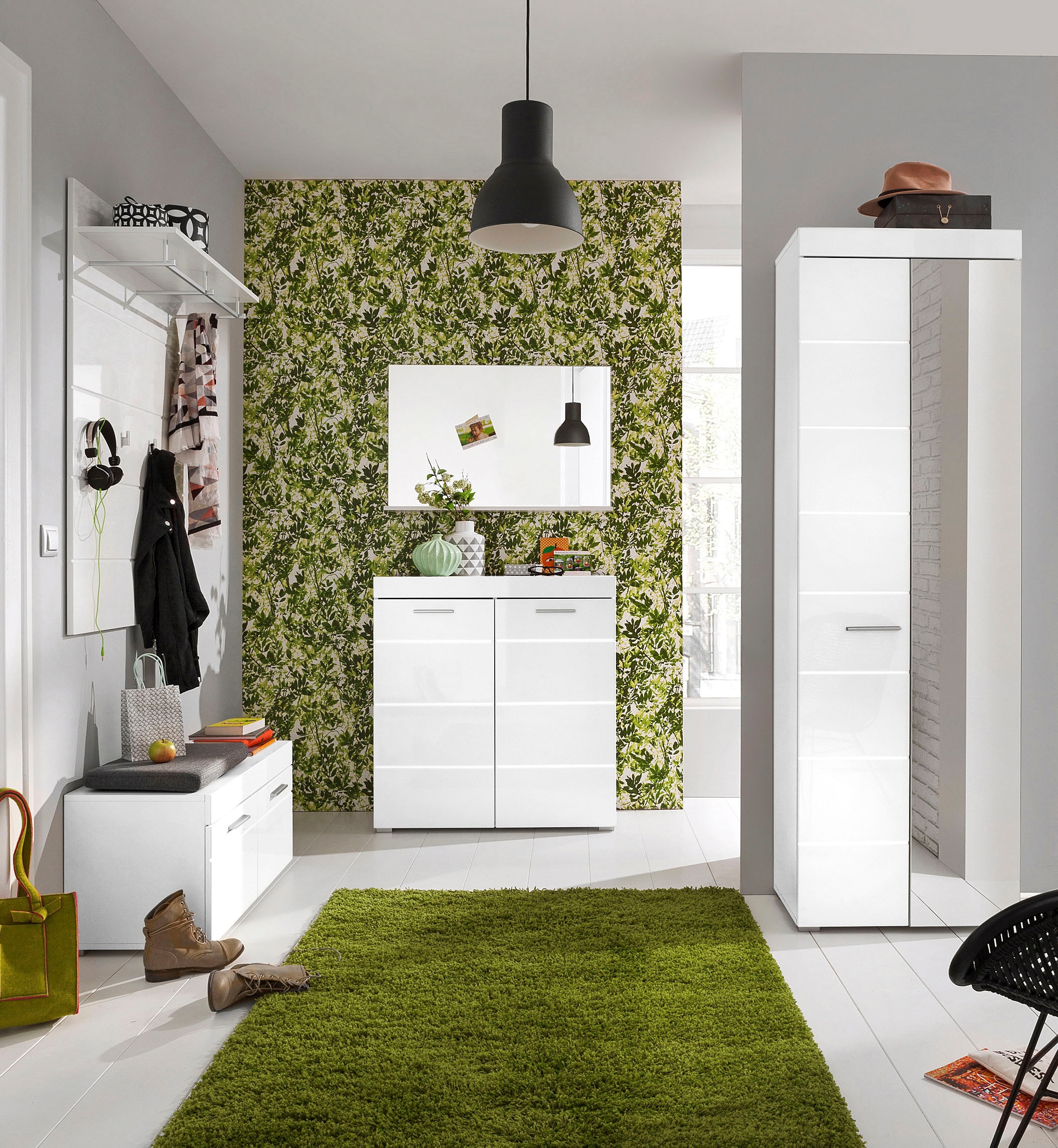 Home affaire Armoire vestiaire »Avena« Flurschrank mit Spiegeltür -  (B/T/H) 80/12/72 cm
