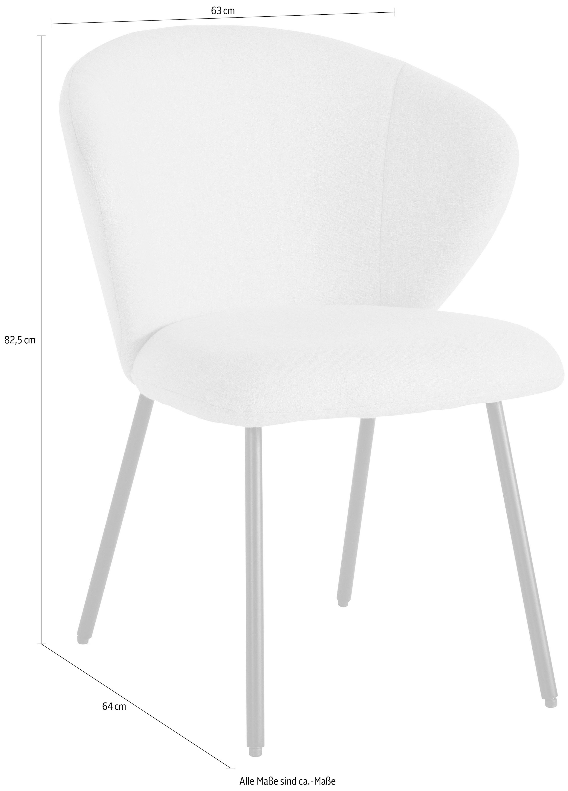 LeGer Home by Lena Gercke Chaise de salle à manger »Galilea« (Set) 2 cuismit elegantem Strukturstoffbezug und stabilem Metallfuss