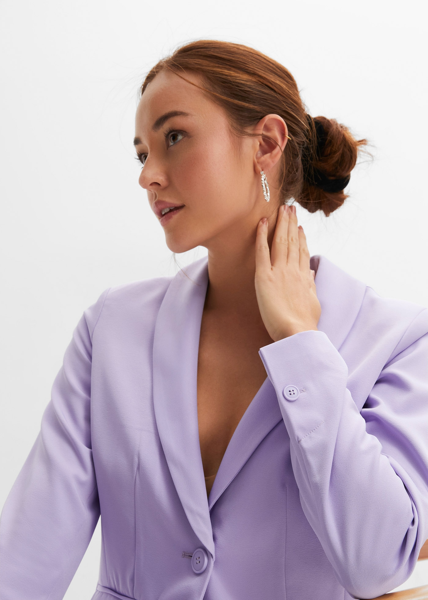 bonprix Veste blazer eleganter Look, schmale Passform, aus Polyester und Elasthan