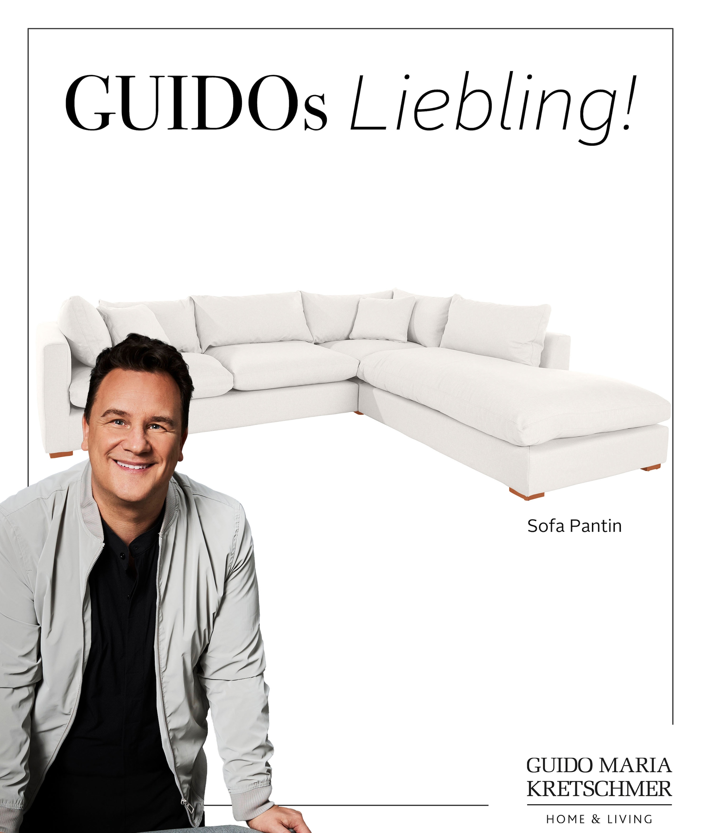 Guido Maria Kretschmer Home&Living Ecksofa »Pantin, L-Form,«, extra weich und kuschelig, Füllung mit Federn und Daunen