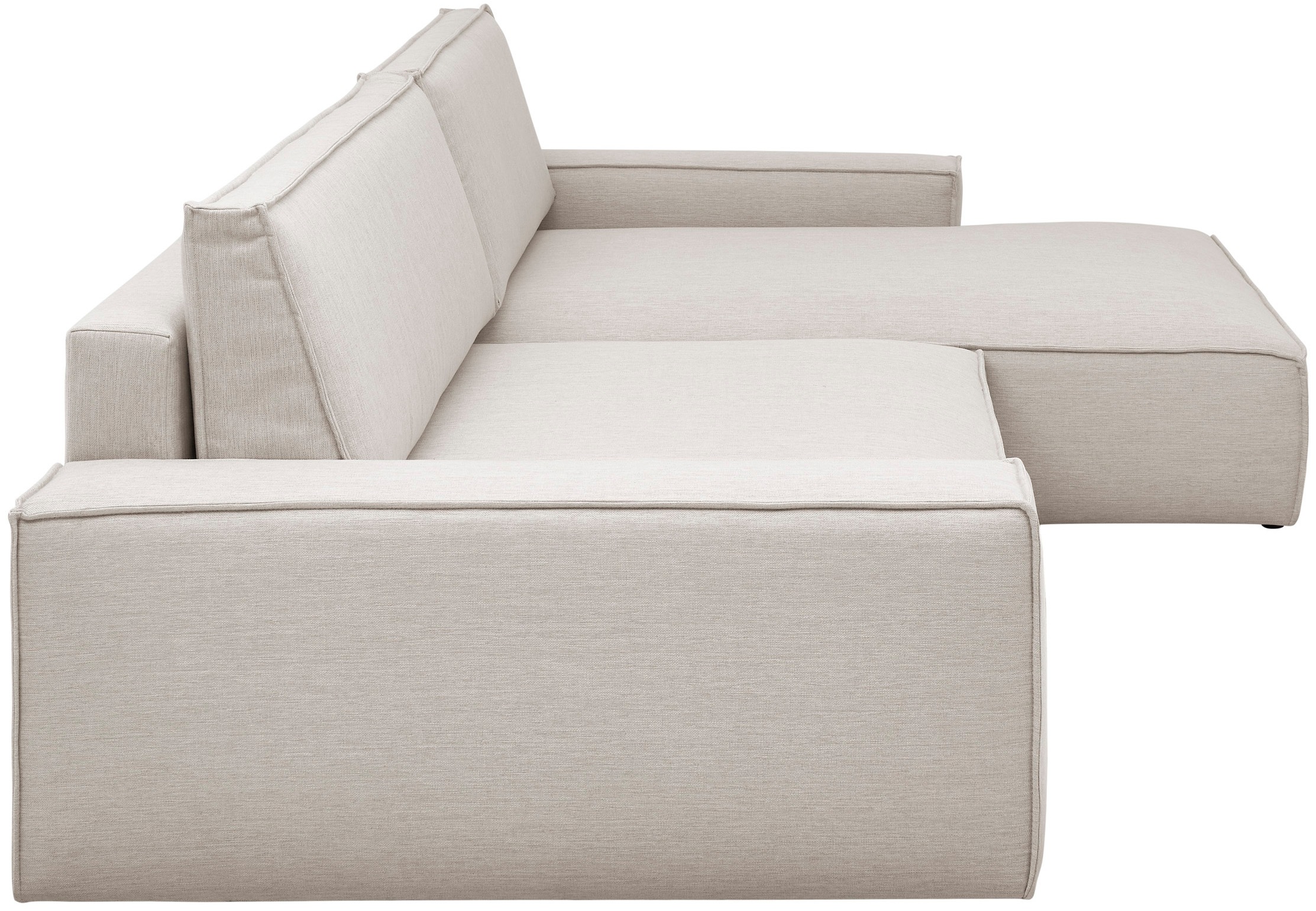 Home affaire Ecksofa »NEU: SHERWOOD XXL 284, Big-Sofa L-Form, tiefe Sitzfläche 95 cm, Cord«, Recamiere rechts/links, als Schlafsofa stellbar, Cord u. Leinenoptik