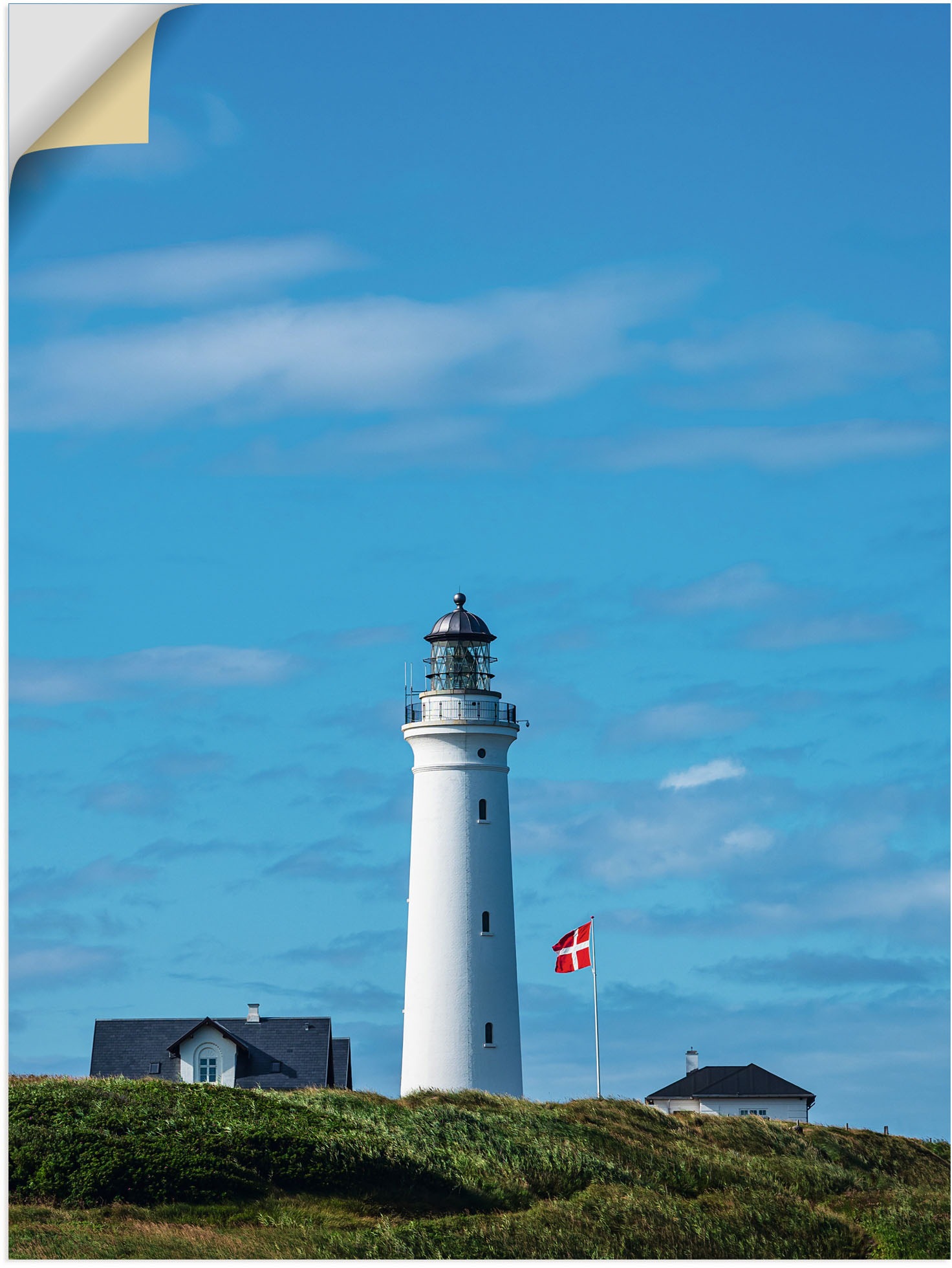Image of Artland Wandbild »Leuchtturm Hirtshals Fyr in Dänemark II«, Gebäude, (1 St.), in vielen Grössen & Produktarten - Alubild / Outdoorbild für den Aussenbereich, Leinwandbild, Poster, Wandaufkleber / Wandtattoo auch für Badezimmer geeignet bei Ackermann Versa