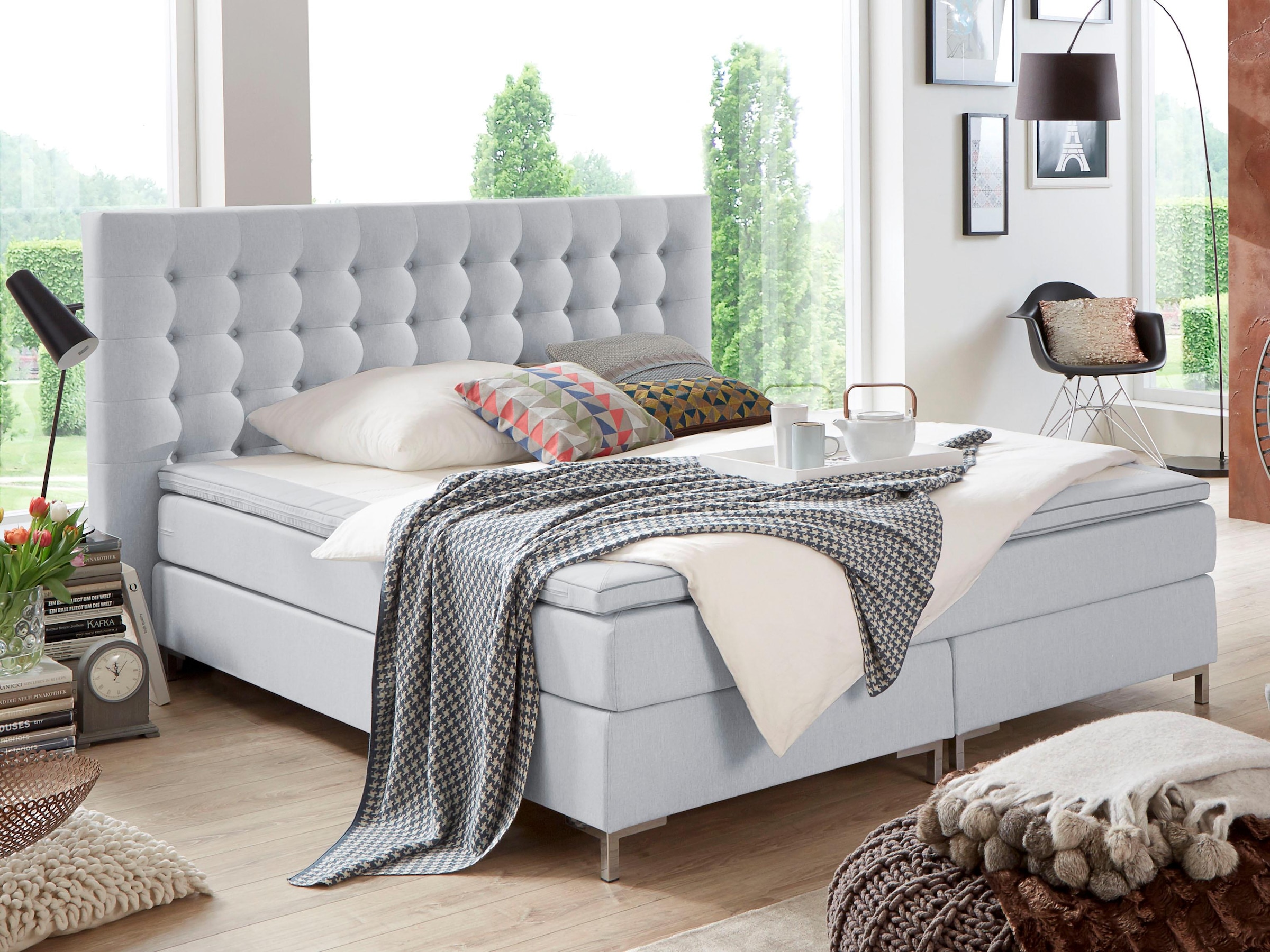 ATLANTIC home collection Boxspringbett Anni, mit Federkernmatratze und Topper