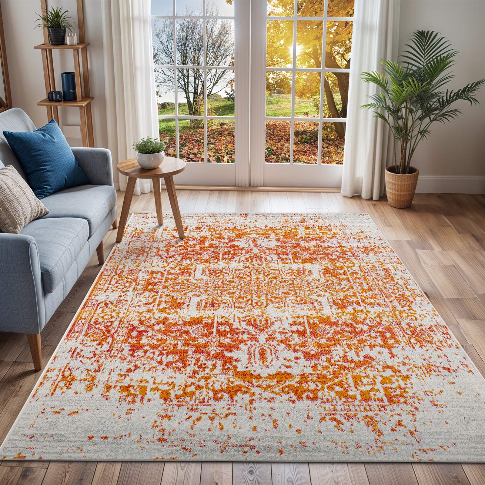 Livabliss »SYRACUSA« rechteckig 11 mm Höhe Kurzflor Orientteppich, Wohnzimmer, Schlafzimmer, Orange