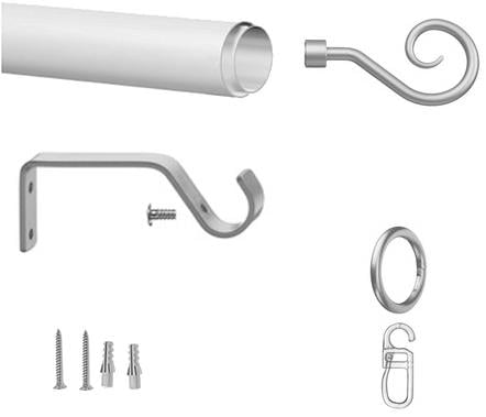 indeko Tringle à rideaux »Jena« Ø 13 mm 1 läufig-läufig ausziehbar stufenlos verstellbare Teleskopstange