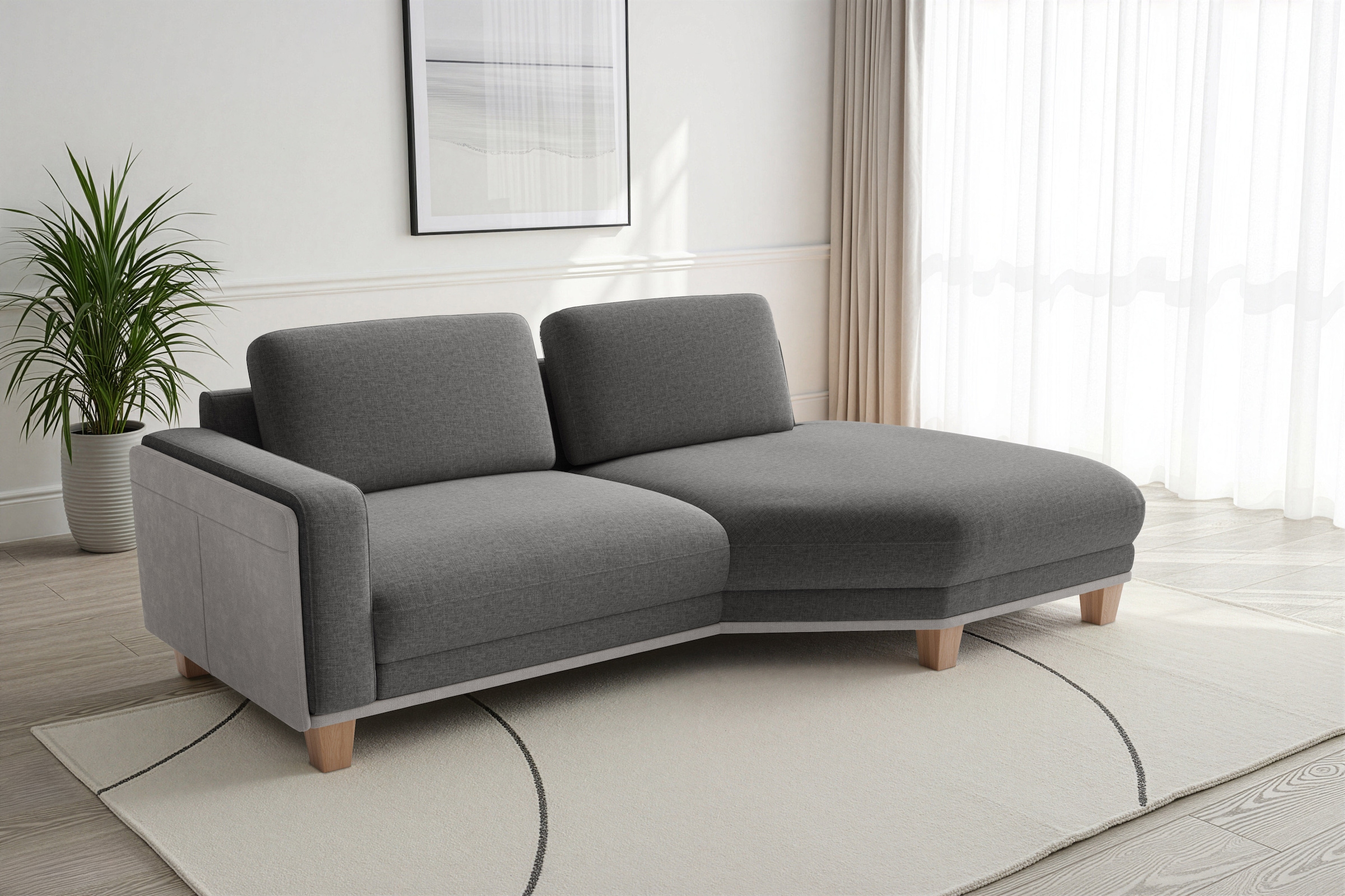 sit&more Ecksofa »Concept« Modernes Sofa in drei Fussfarben zur Auswahl