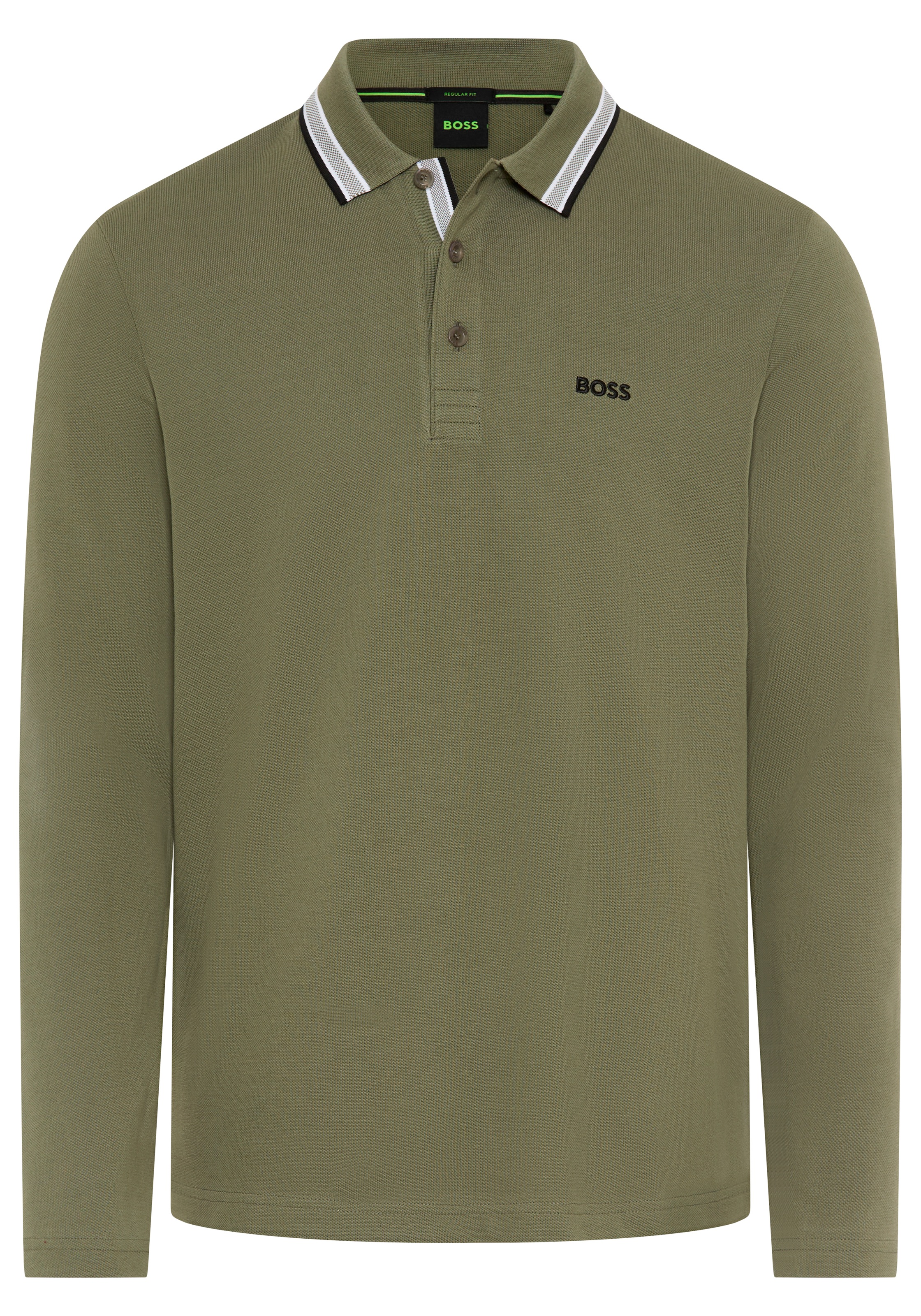 BOSS GREEN Polo à manches longues »Plisy« avec rayures au col