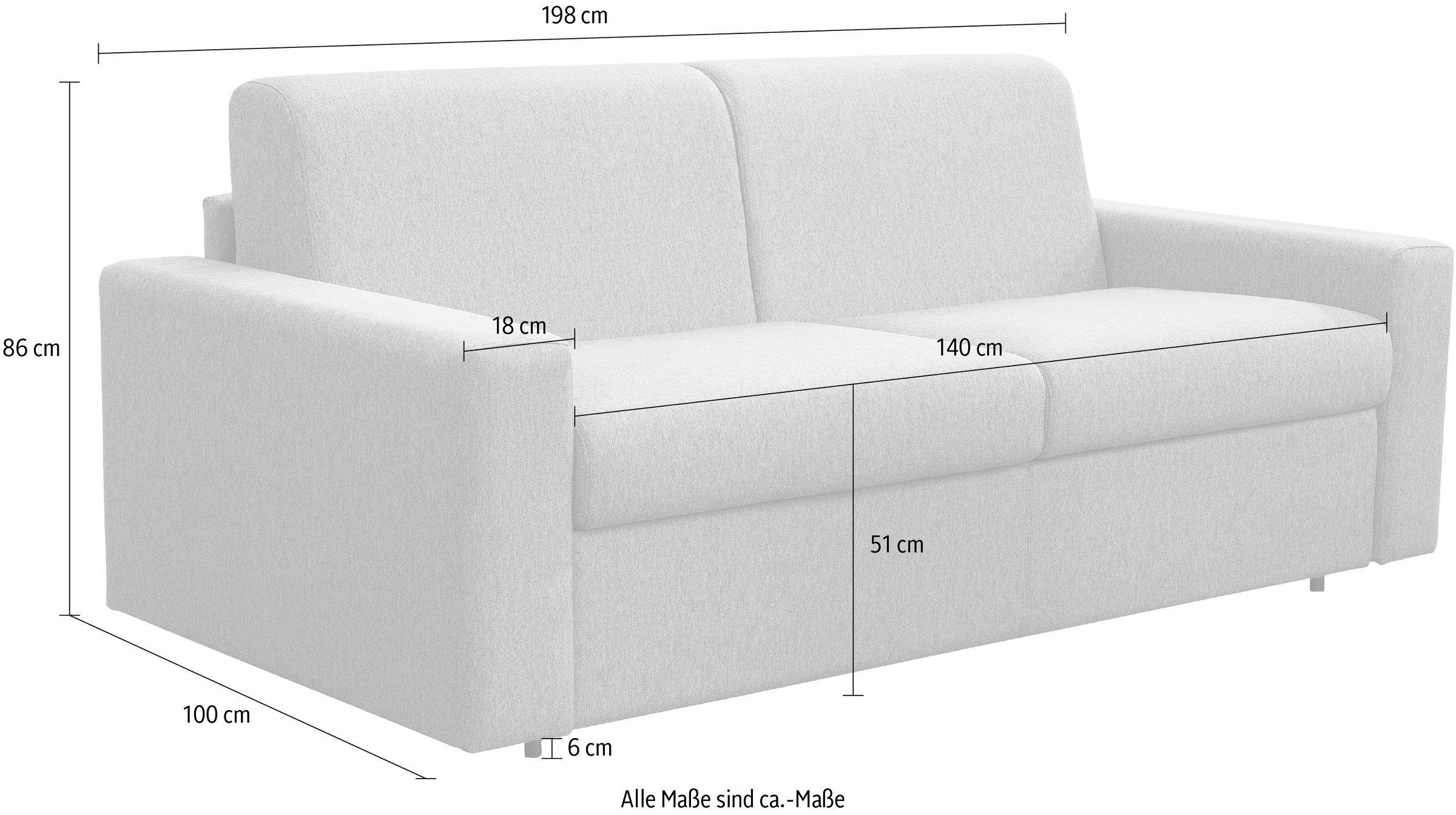 Italia kaufen klappbaren Matratze Liegefläche Schlafsofa Nias und Bettunterbau, günstig cm 140/205 inklusive »Sorano«,