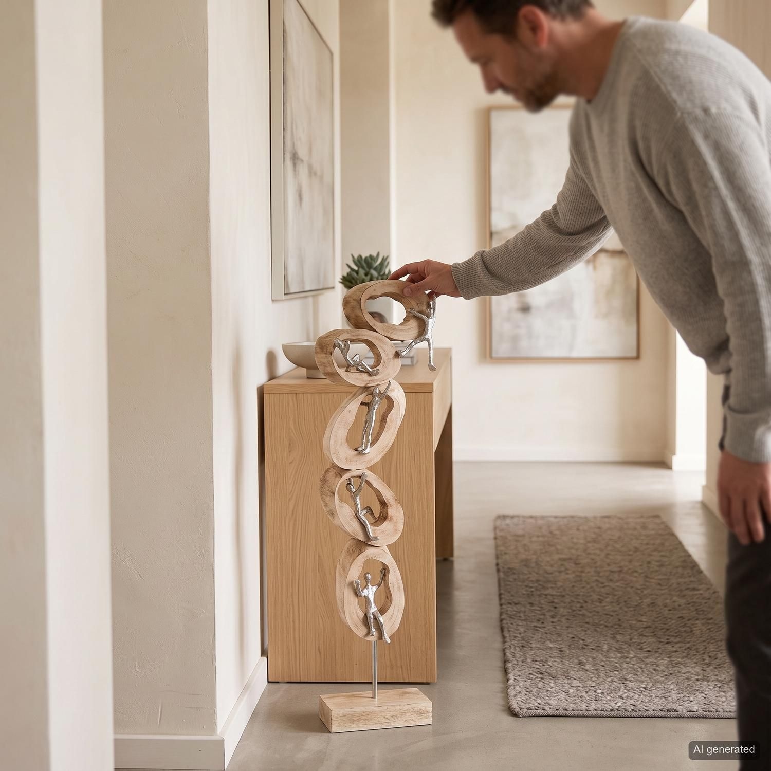 GILDE Dekofigur »Skulptur Climb« 77 cm hohe Skulptur mit Klettermotiv, Skulptur