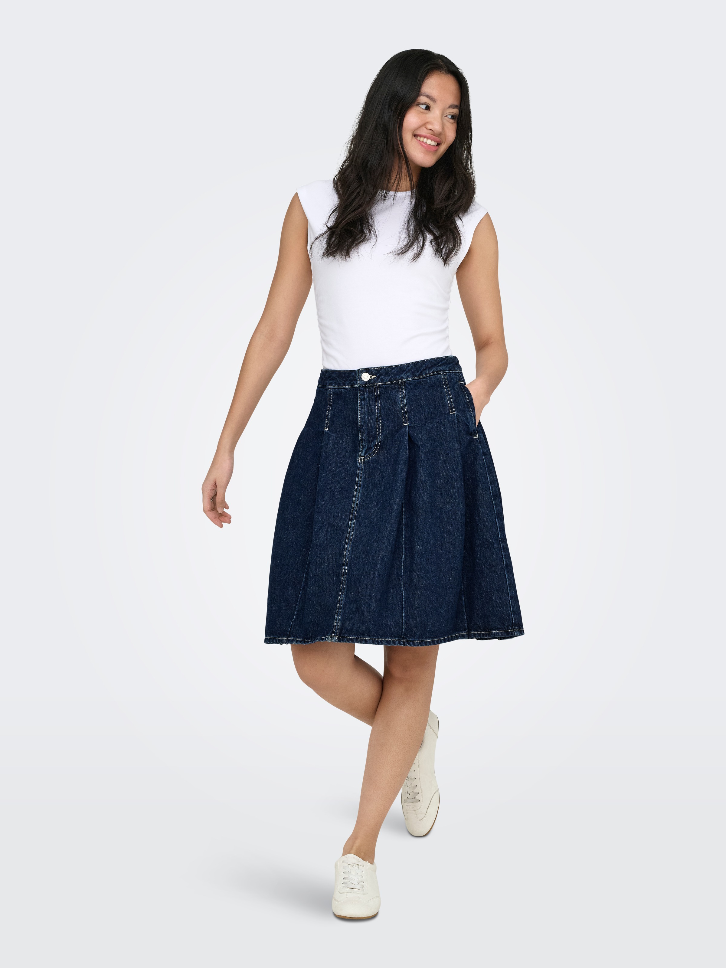 ONLY »ONLMIRA CAPSL RUCHING TOP JRS NOOS« Baumwollmischung, regular fit, Rundhals