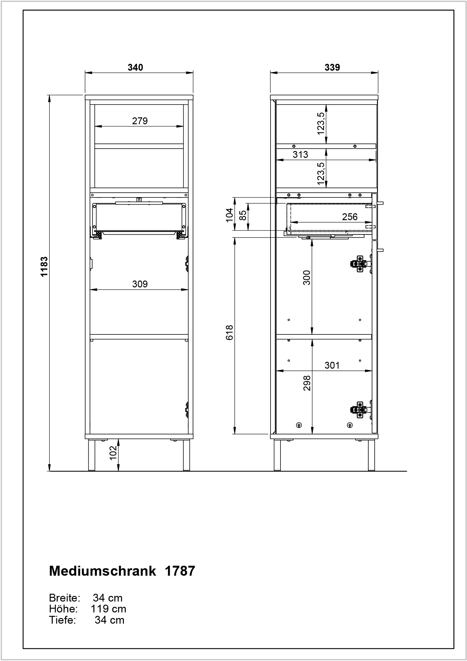 GERMANIA Midischrank »Loria«, Badmöbel mit offenen Fächern, Schublade und verstellbaren Einlegeboden