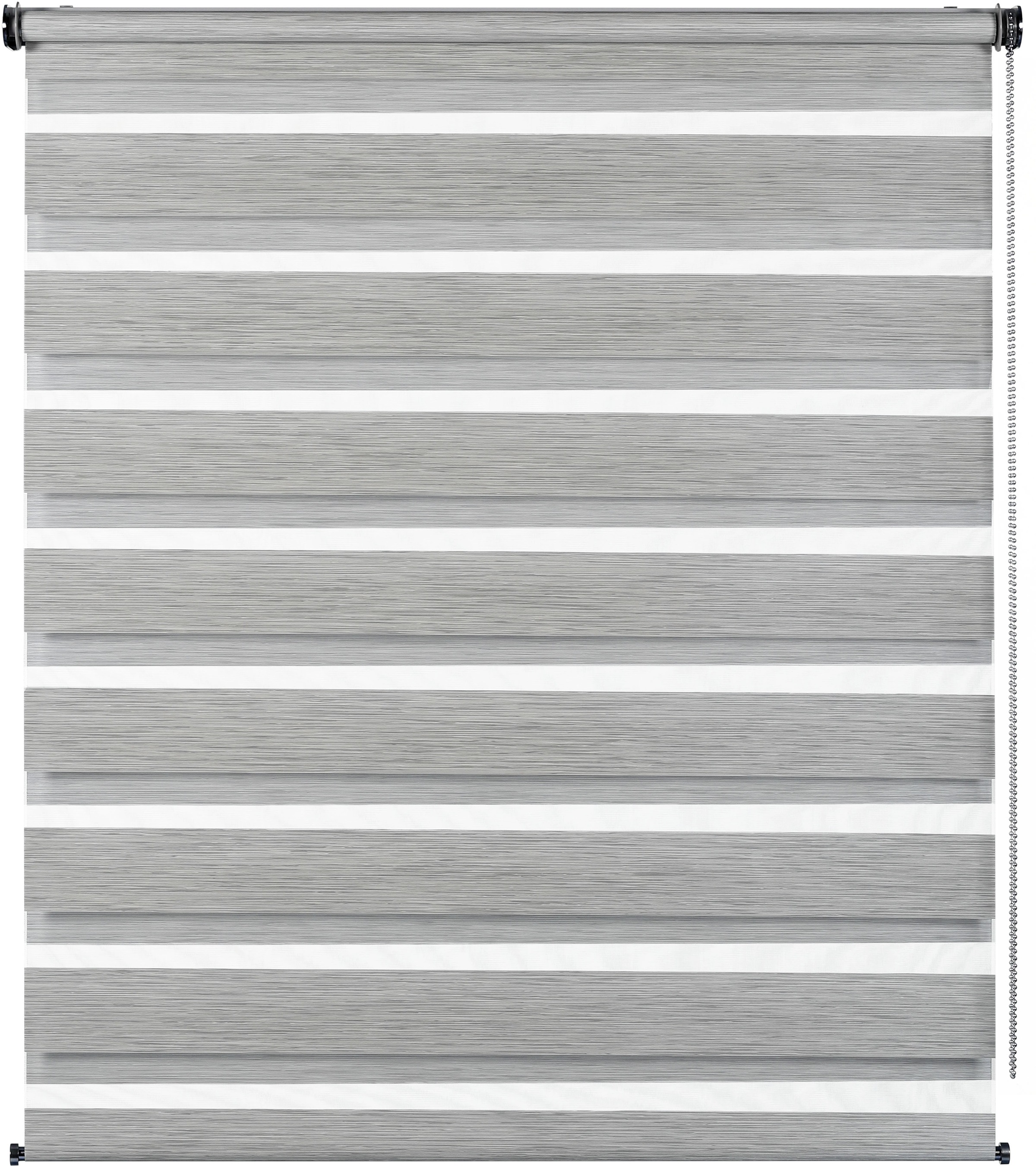 Image of GARDINIA Doppelrollo "de luxe" halbtransparent Sichtschutz mit Bohren/ohne Bohren freihängend hochwertiges Gesamtkonzept mit silbernen Metallkomponenten
