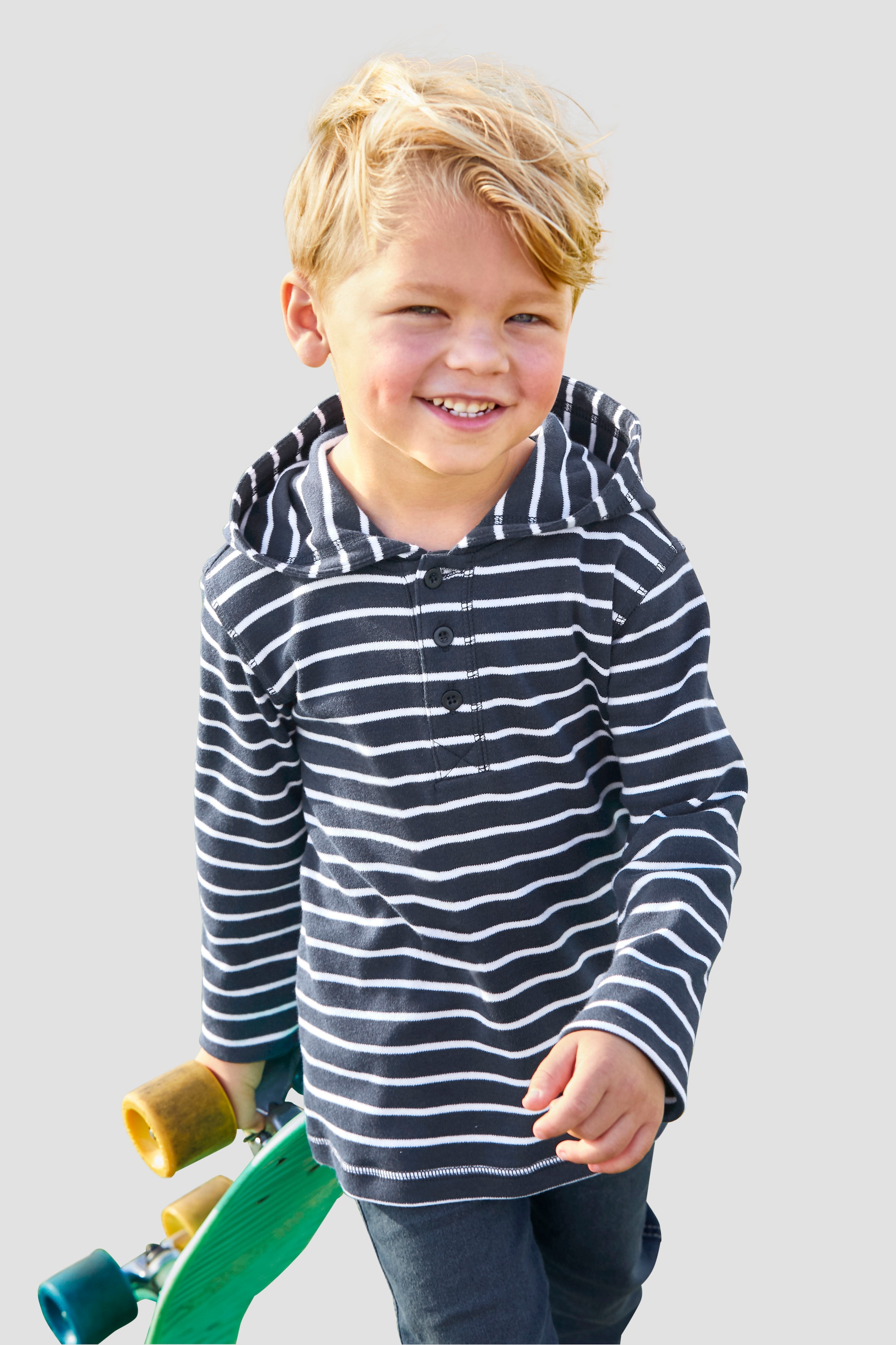 KIDSWORLD Kapuzenshirt »Ringel«, mit Knopfleiste und gewirktem Streifen  versandkostenfrei auf