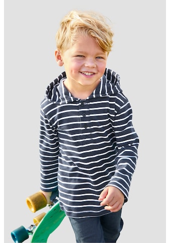 KIDSWORLD Kapuzenshirt »Ringel«, mit Knopfleiste und gewirktem Streifen kaufen