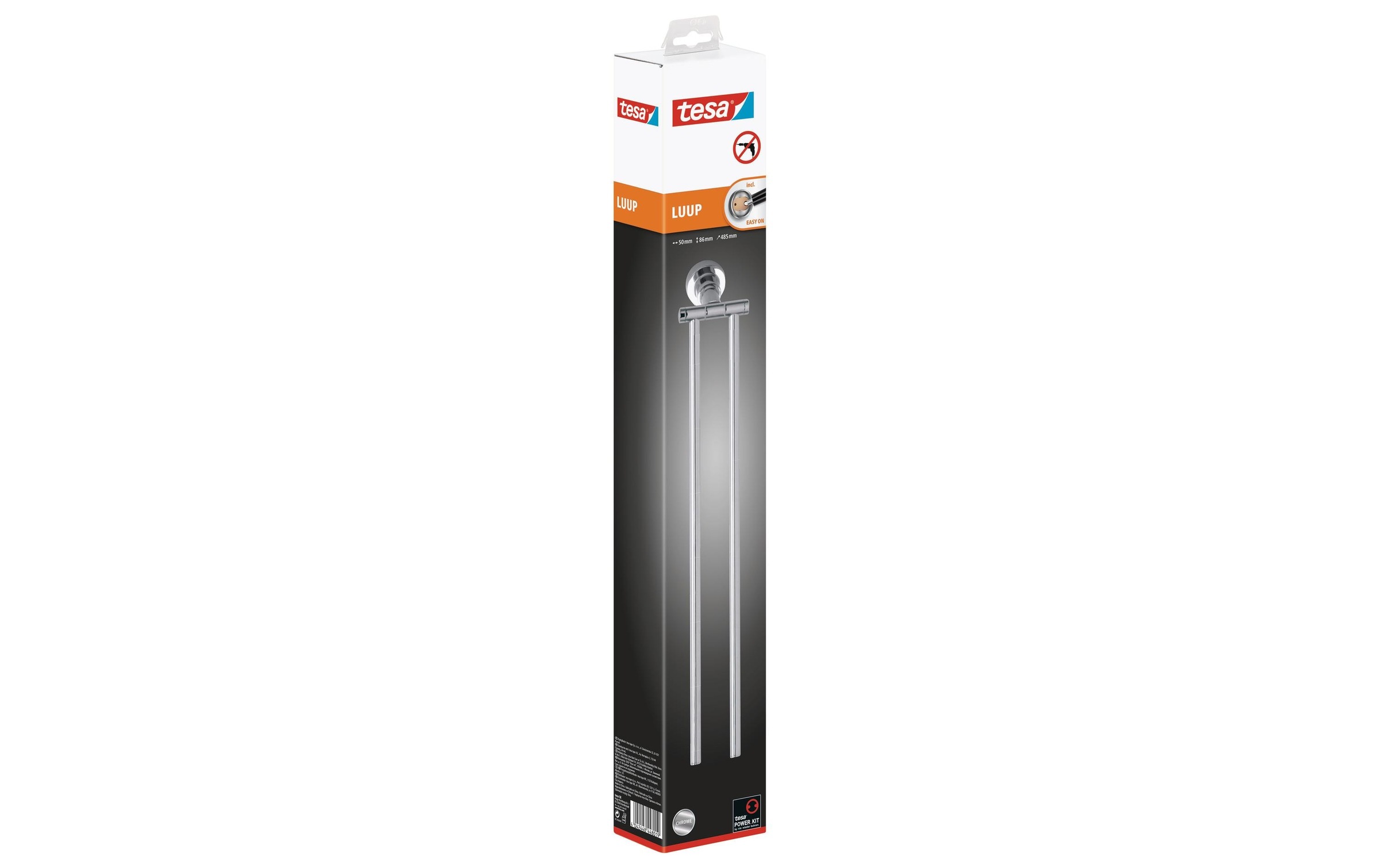 tesa 40290-00000-00 LUUP towel rail Adhesive metal no-drill reusable