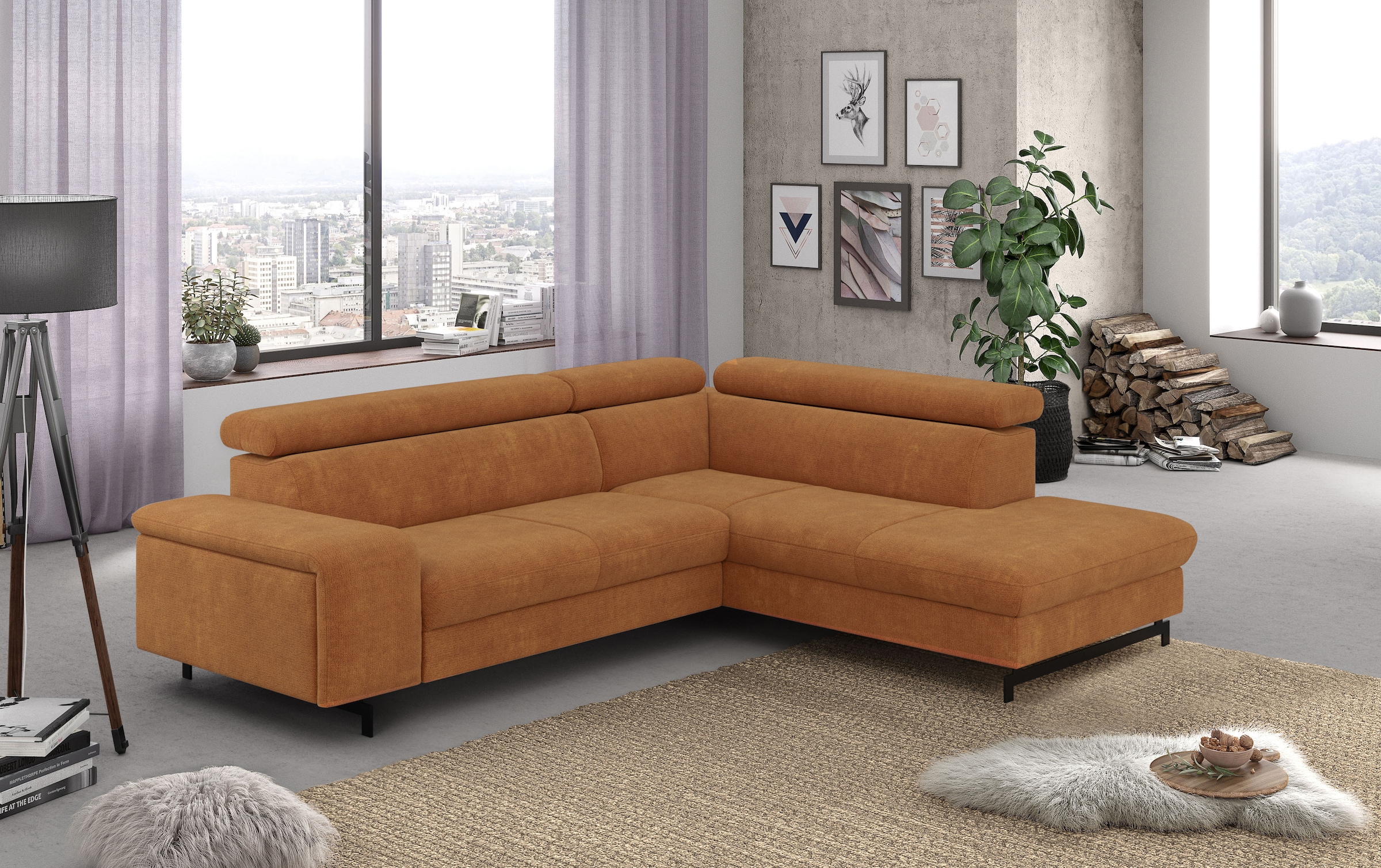 Image of COTTA Ecksofa "Emma L-Form, B: 262 cm" mit Kopfteilverstellung, optional Bettfunktion & Bettkasten