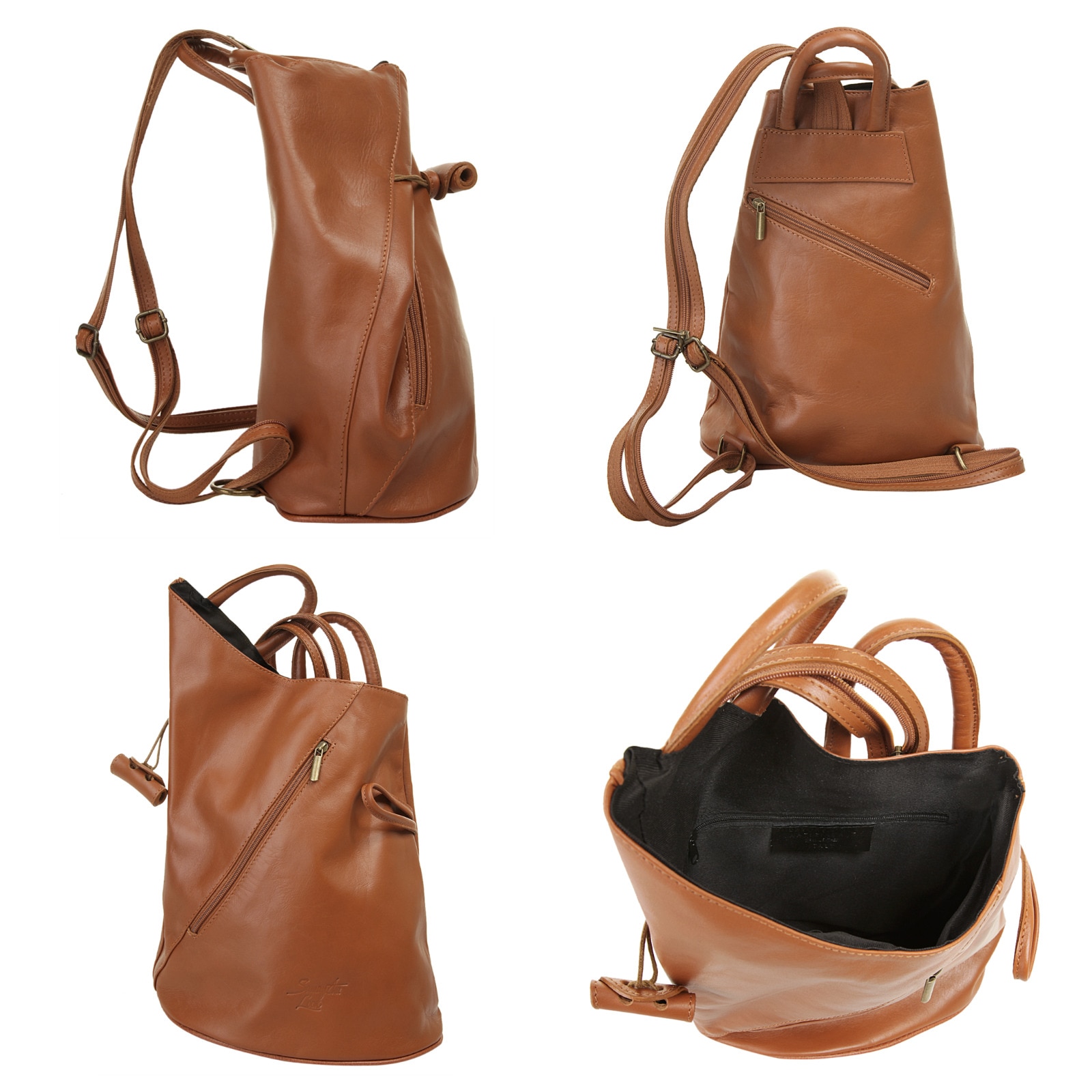 Samantha Look Cityrucksack, echt Leder, Made in Italy