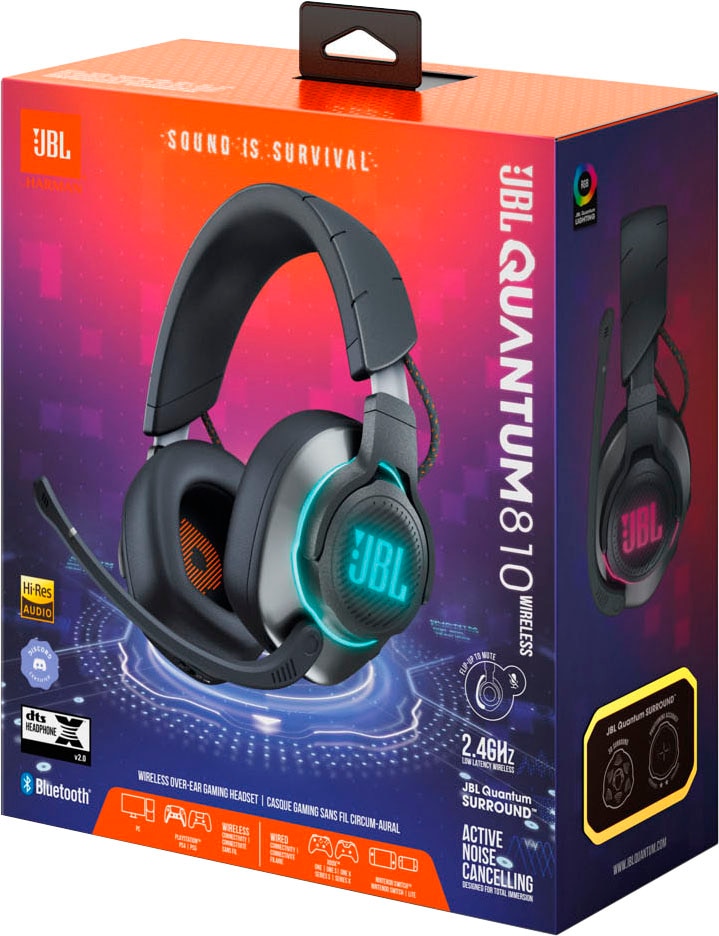 JBL Gaming-Headset »Quantum 810«, Bluetooth-WLAN (WiFi), Active Noise Cancelling (ANC)-Geräuschisolierung