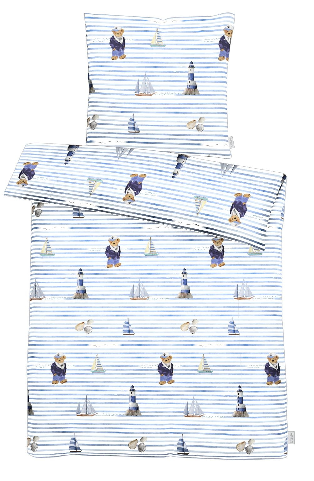 Image of APELT Bettwäsche "Knut" 2 tlg. Bettwäsche-Set mit Reissverschluss, Baumwoll-Satin, Digitaldruck