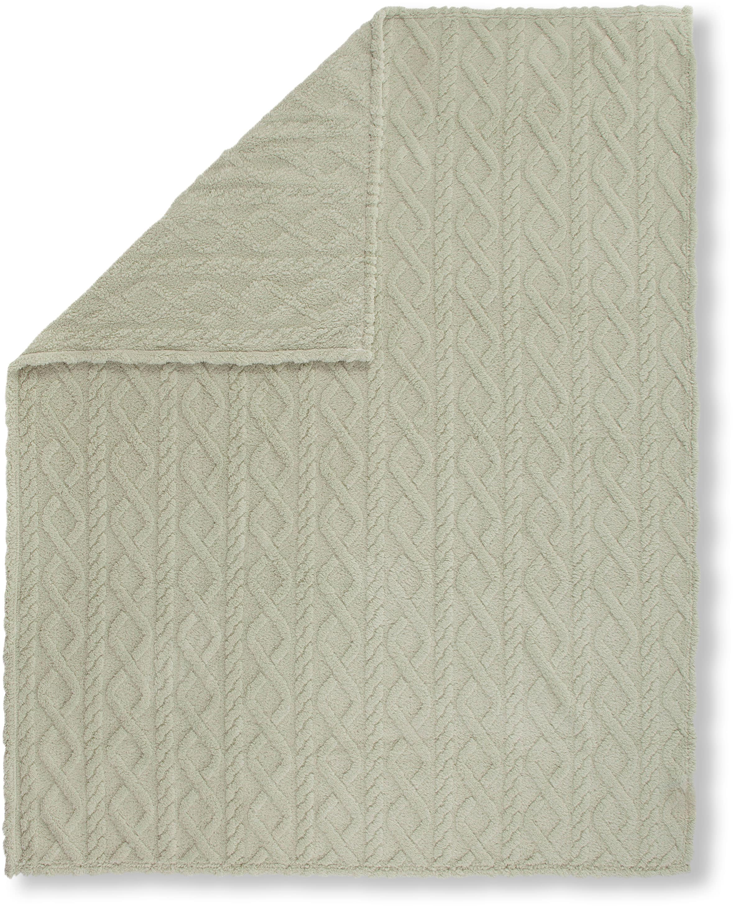 Descanso Plaid »Jacquard teddy«, Weich, Kuscheldecke, Wohndecke, Teddy, Jacquard, in 2 Grössen
