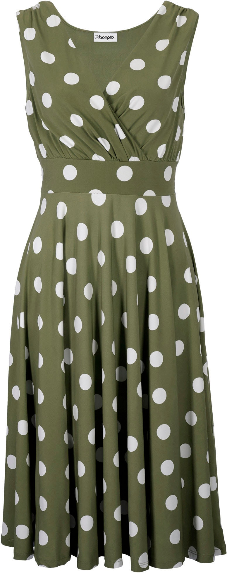 bonprix Robe t-shirt mit Punkt-Design, aus Polyester und Elasthan, Regular Fit, ärmellos