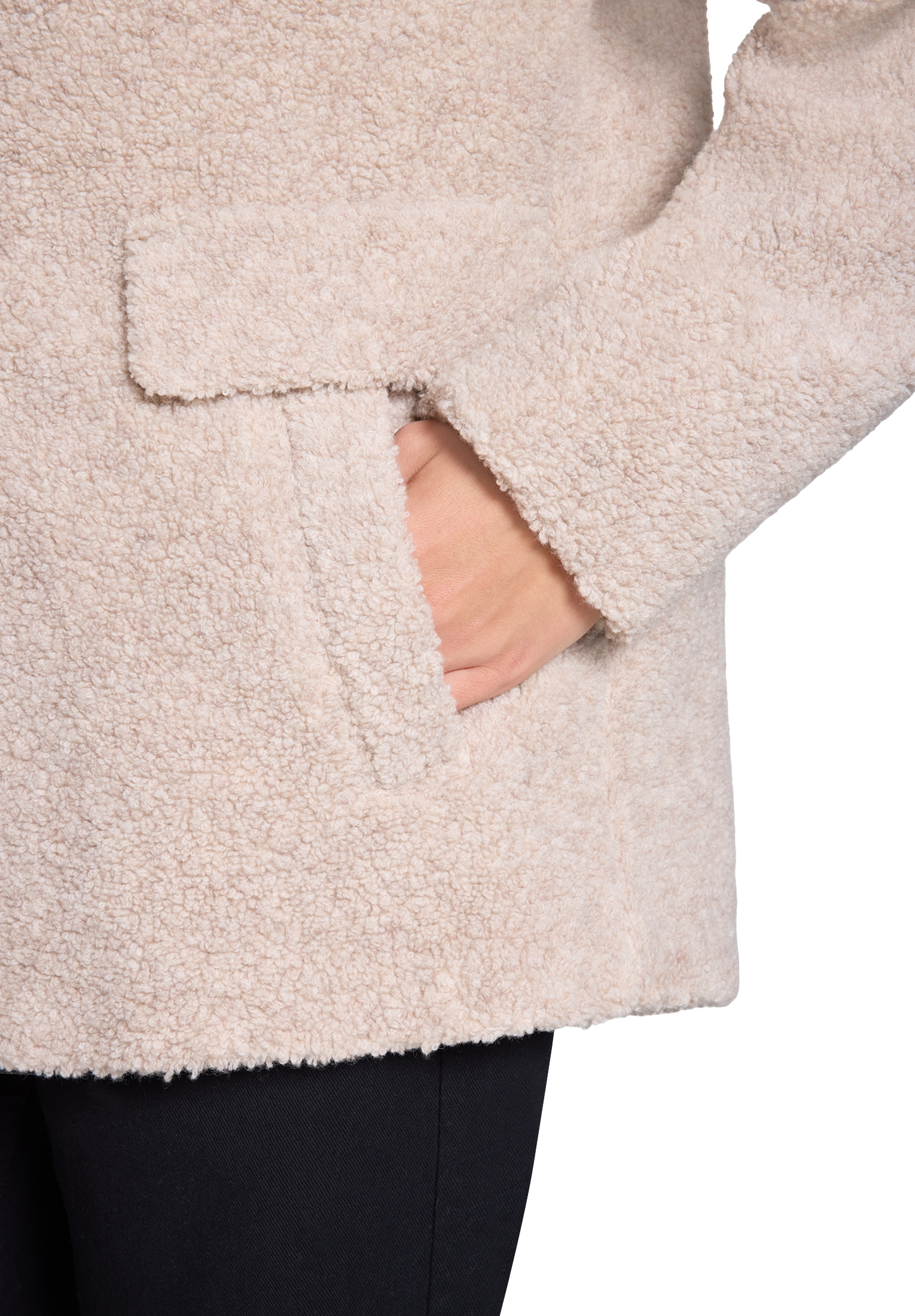Gil Bret Veste en laine sans capuche Veste teddy avec patte de boutonnage et col montant - avec laine