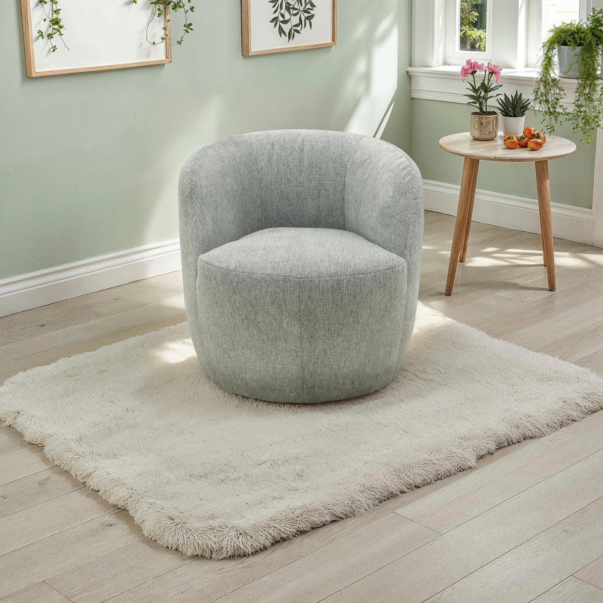 DOMO collection Sessel »Obidos moderner Loungesessel« Struktur weich, grau