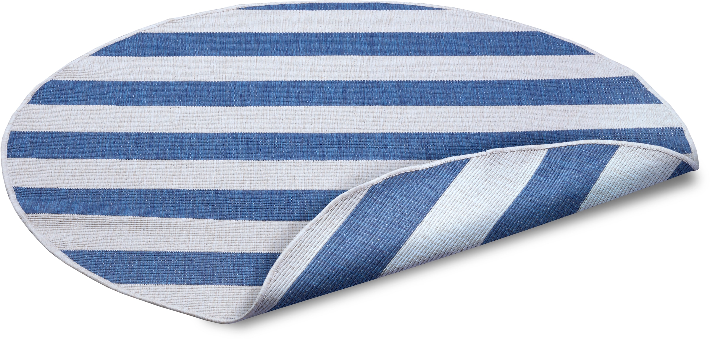 my home Tapis »Alan Wendeteppich« Rond 5 mm Höhe Beidseitig nutzbar, Streifen, Scandi, wetterfest, für In- und Outdoor