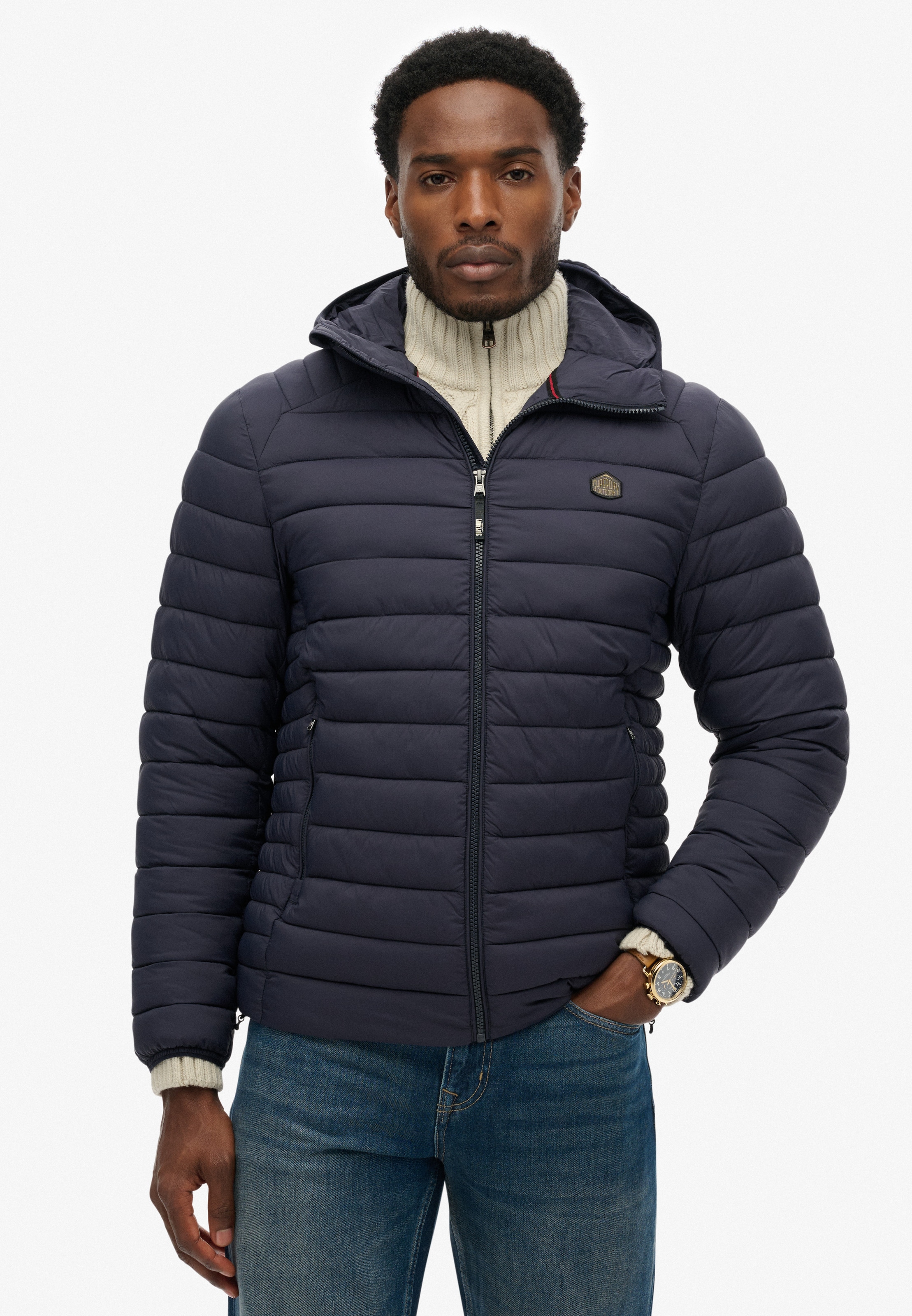 Superdry Steppjacke »Hooded Fuji Lite Jacket« mit Kapuze slim fit Form, mit Kapuze