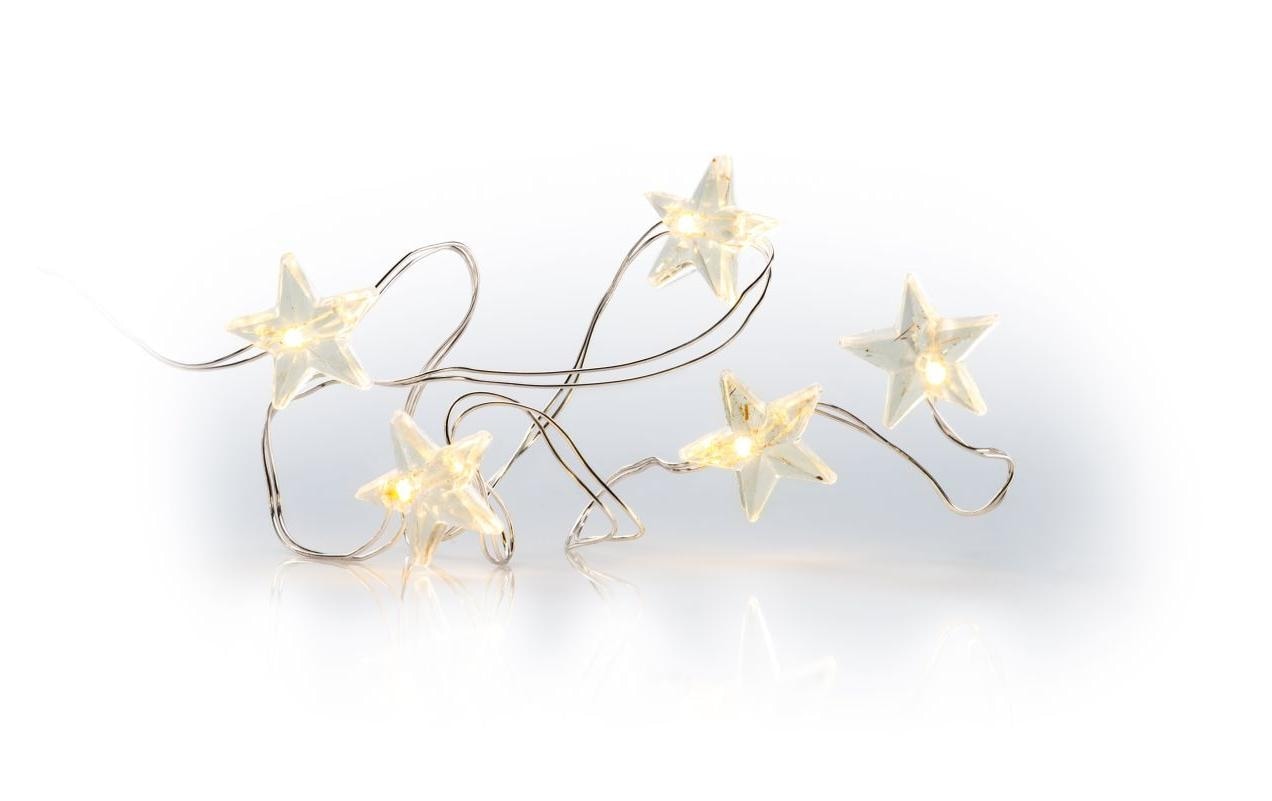 LED Dekofigur »LED Battery String stars 5 m Silberfarben«