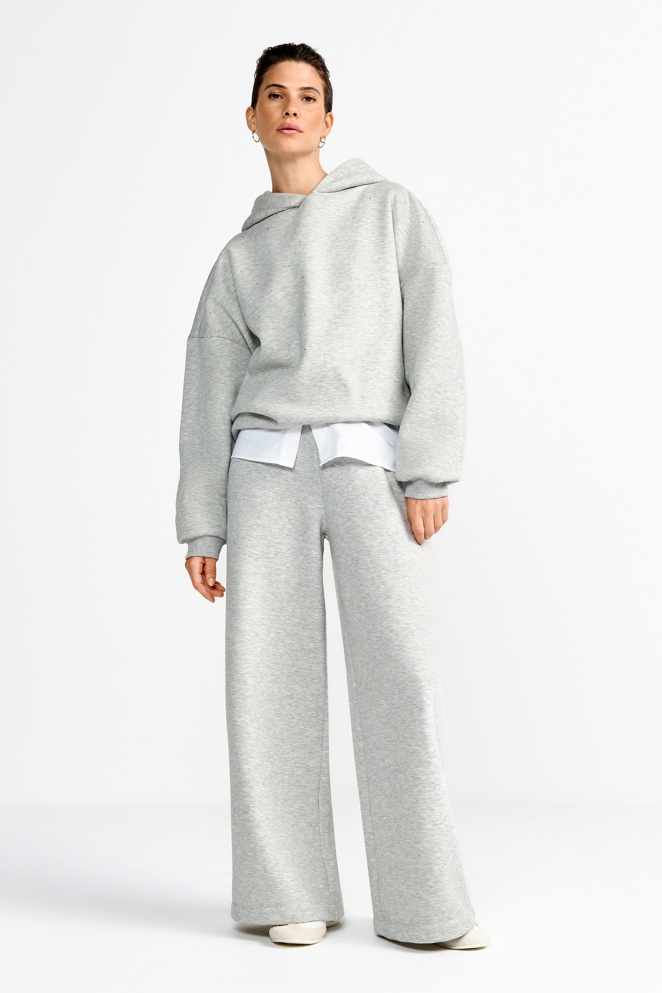 RICHROYAL Sweathose, mit Strasssteinen, wide leg, elastischer Bund