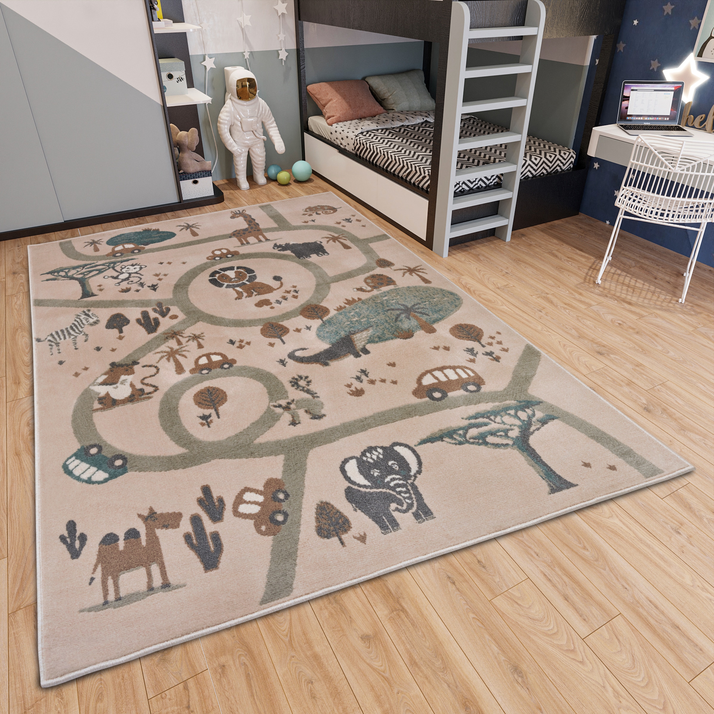 Image of HANSE Home Kinderteppich "Adventures Animal Park" rechteckig 8 mm Höhe Spielteppich, fest, Kinderzimmer, Kurzflor, Spielunterlage