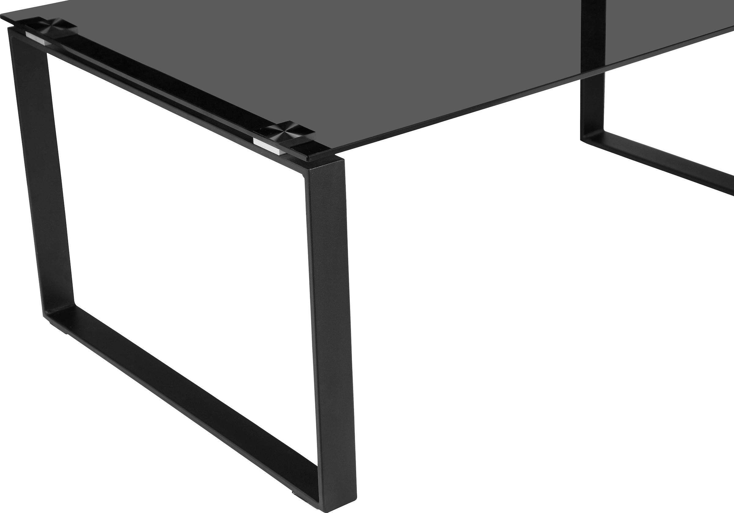 Places of Style Couchtisch »Simsbury«, Tischplatte aus gehärtetem Glas 0,8 cm, Gestell aus Metall, Höhe 45 cm