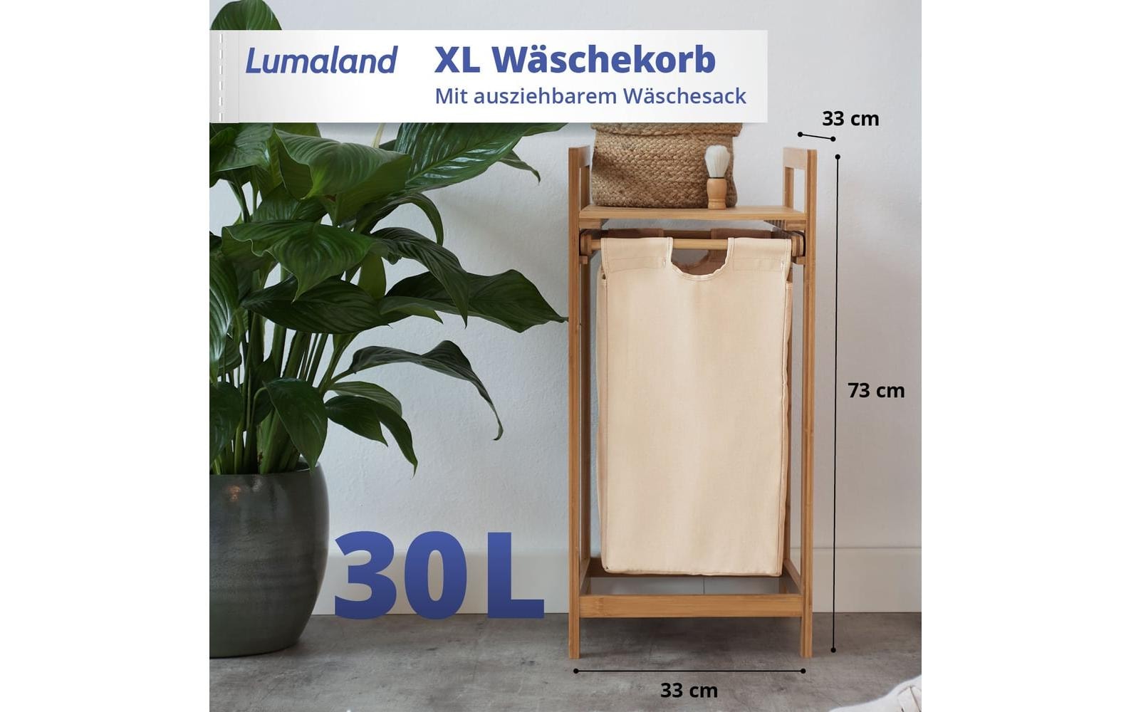 Lumaland Panier à linge »Bambus 30 l«