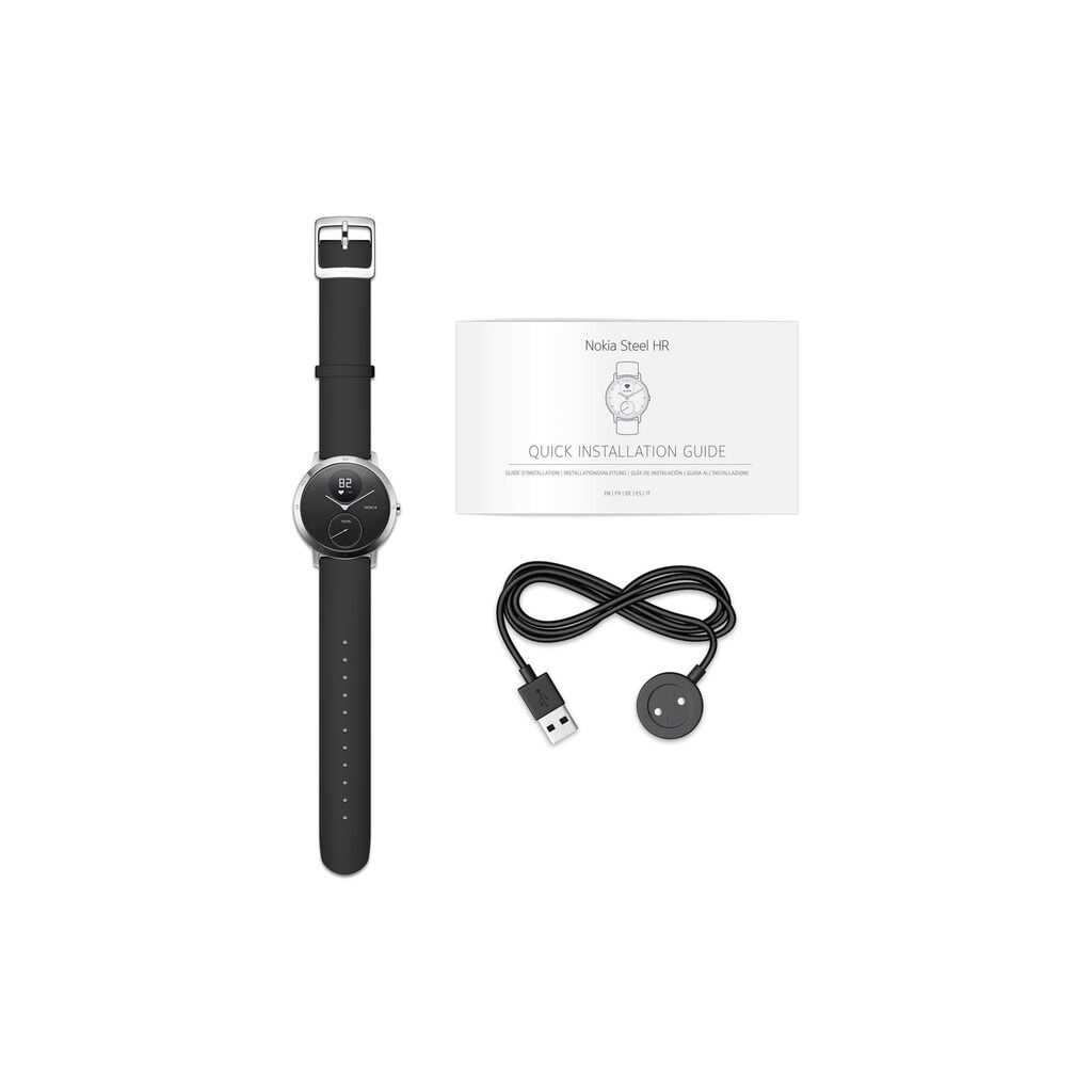 Withings Fitnessuhr »Aktivitätssensor Steel HR 40 schwarz«