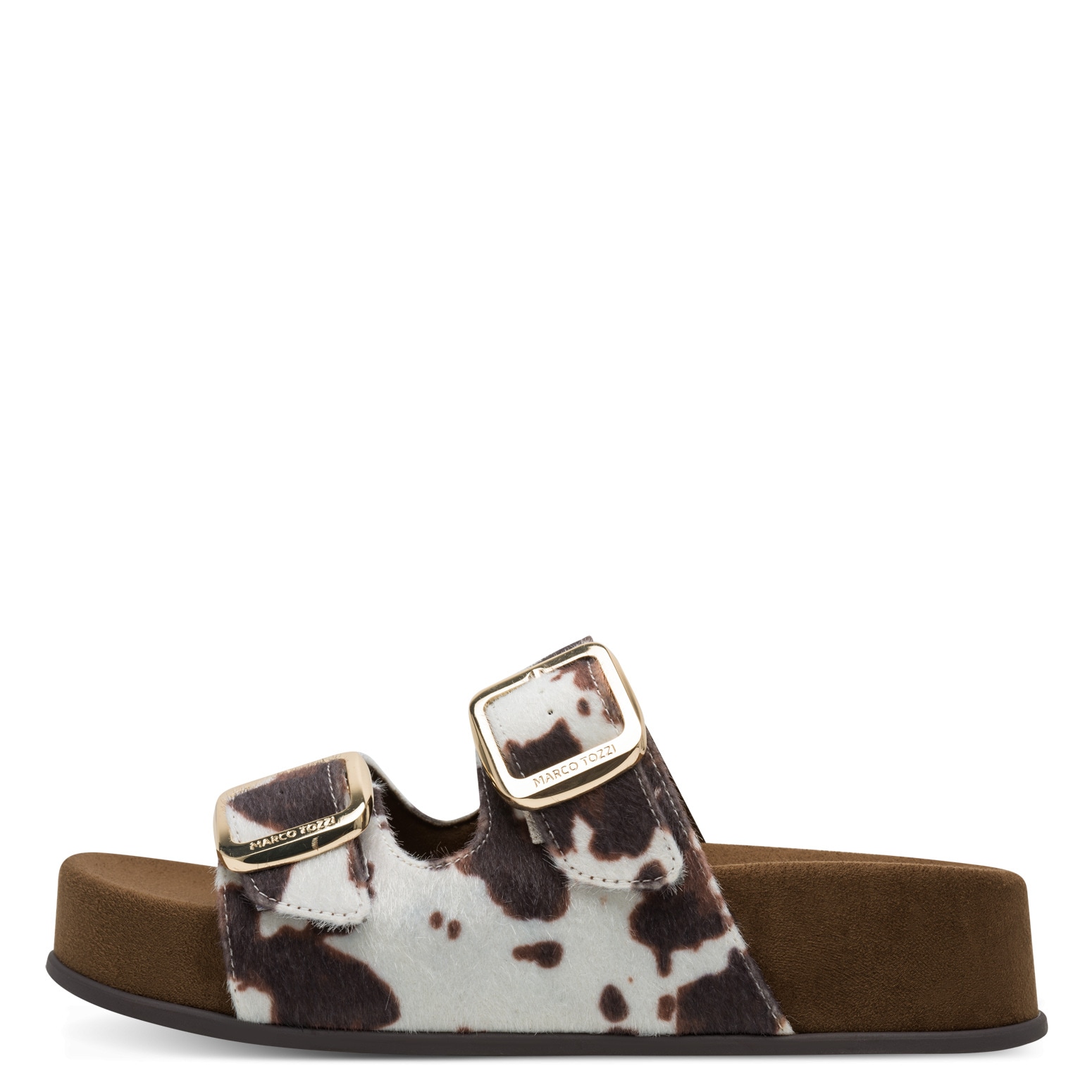 MARCO TOZZI Pantolette  Chaussure d'été, chaussure tendance, chaussure à enfiler effet peau de vache