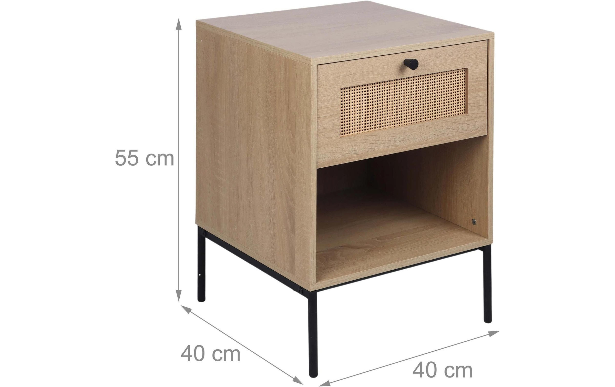 relaxdays »relaxdays Nachttisch 40 x 55 cm, Schwarz/Braun«
