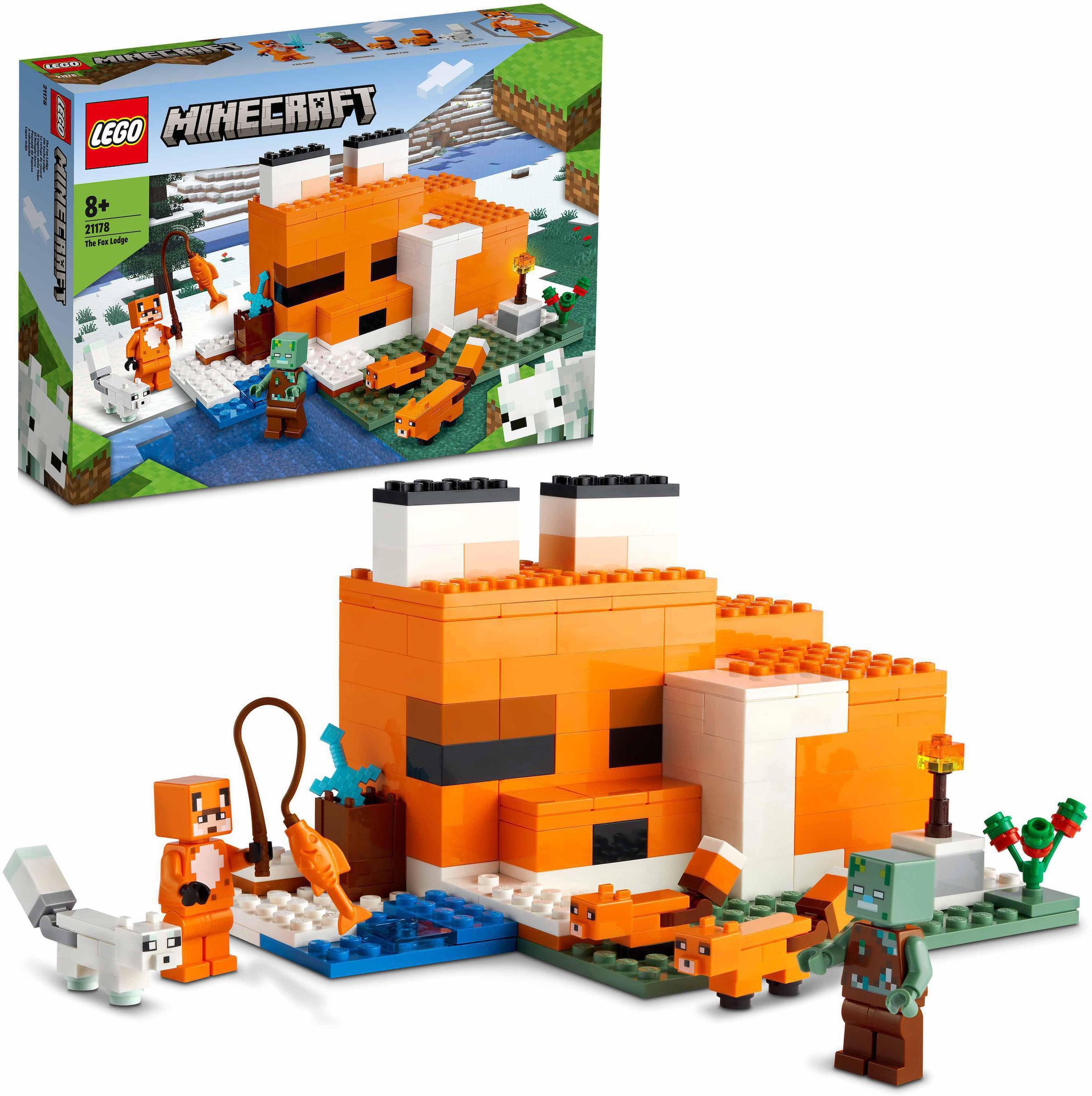 Konstruktionsspielsteine »Die Fuchs-Lodge (21178), LEGO® Minecraft™«, (193 St.)