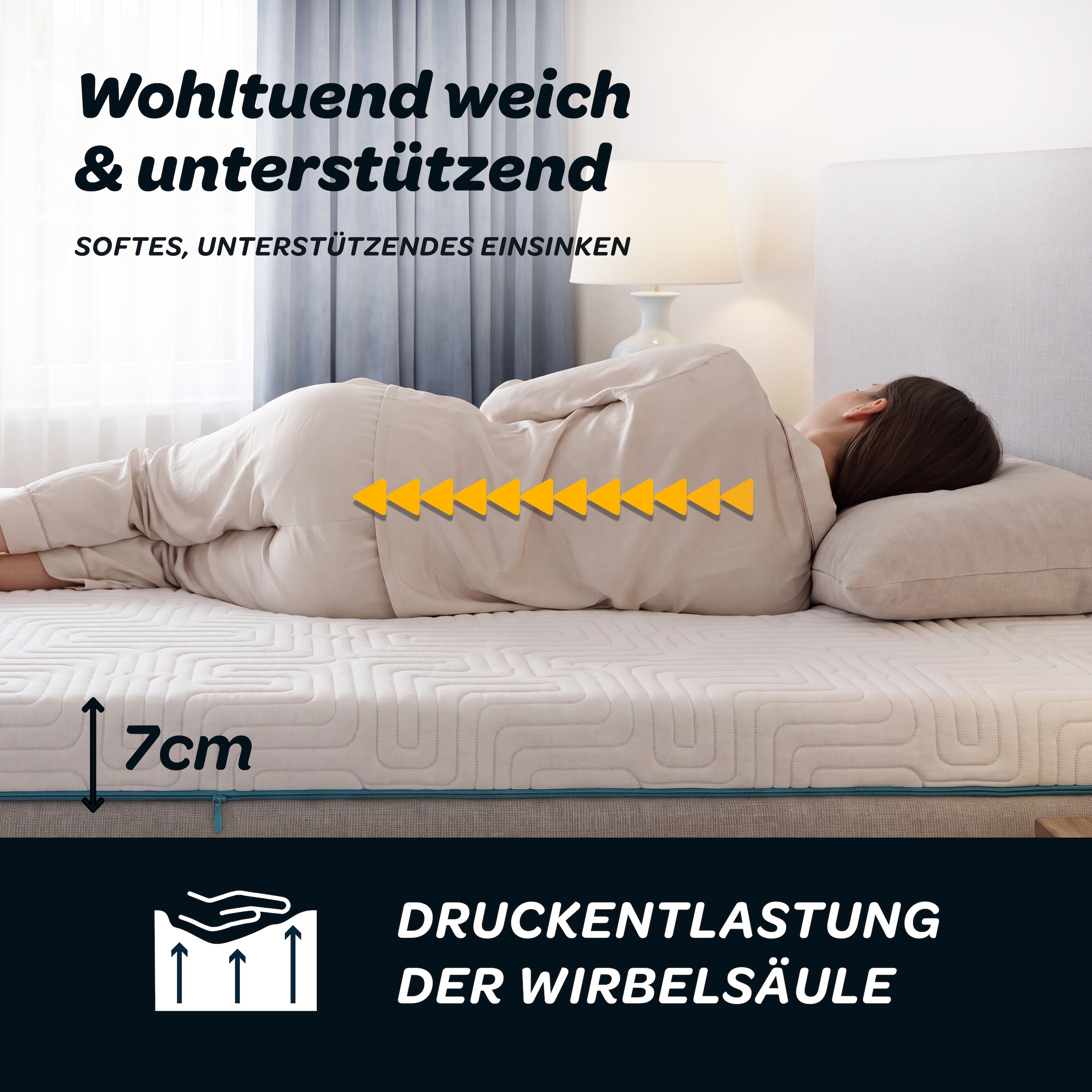 Dunlopillo Topper »Balance, Gelschaumtopper 90x200 & 140x200 cm und weitere Grössen« ajustement précis au corps, supporte une position de couchage ergonomique