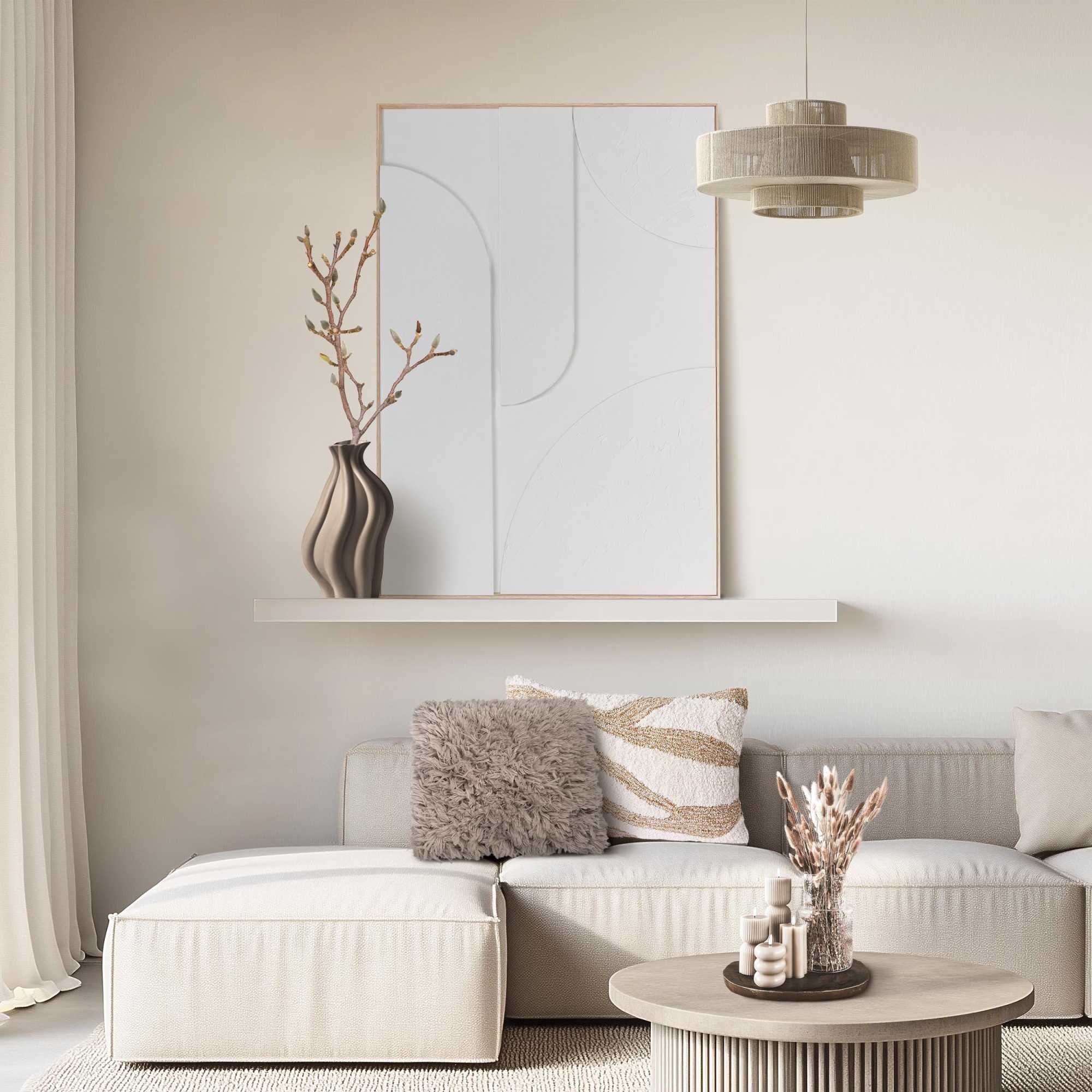 Image of Reinders Wandbild "Saturn" Wohnzimmer - Weiss - MDF - Abstrakt - 70x100 cm