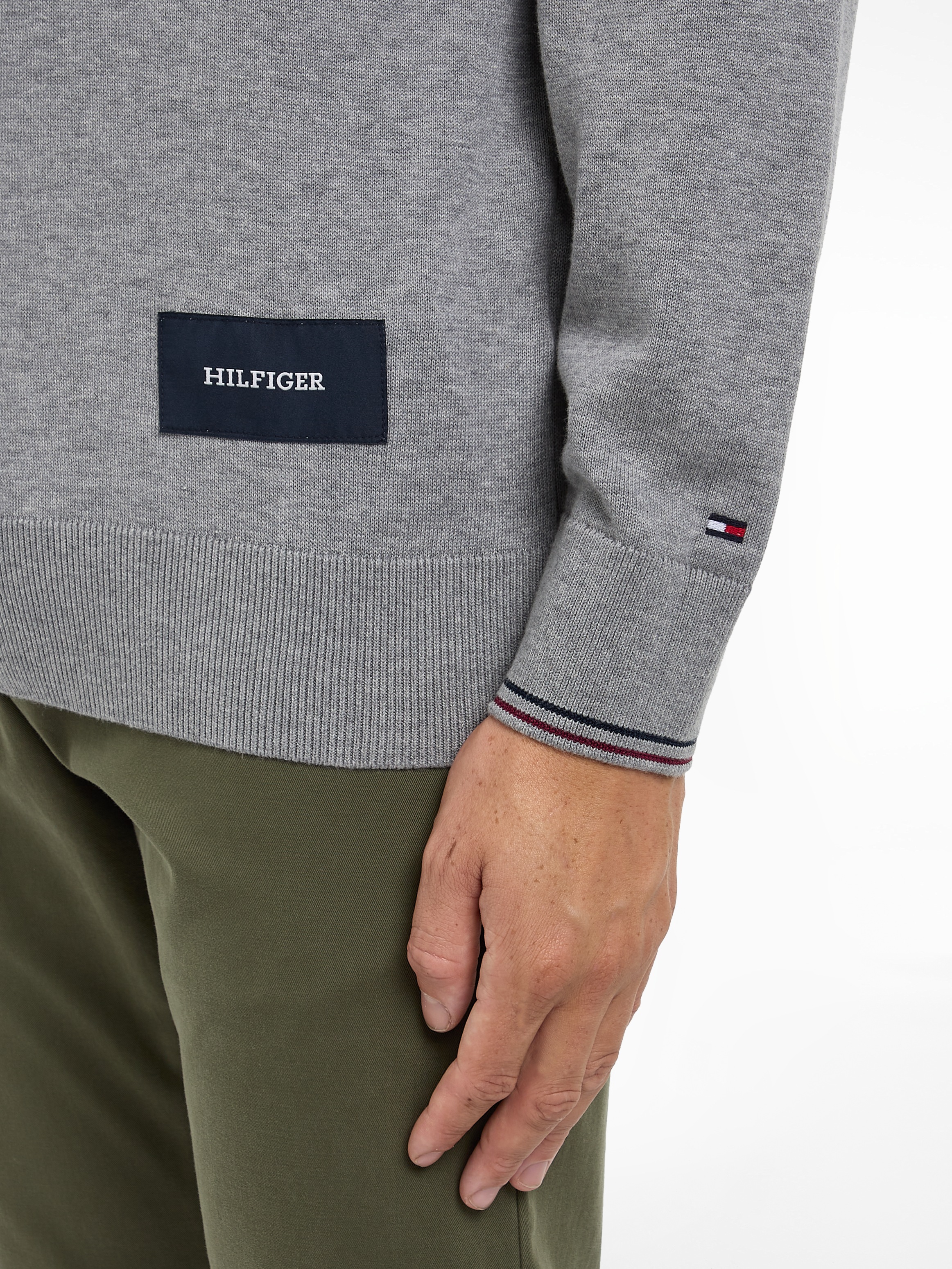 Tommy Hilfiger Rundhalspullover »RWB COTTON CREW NECK«, farbliche Akzente in Tommy Farben