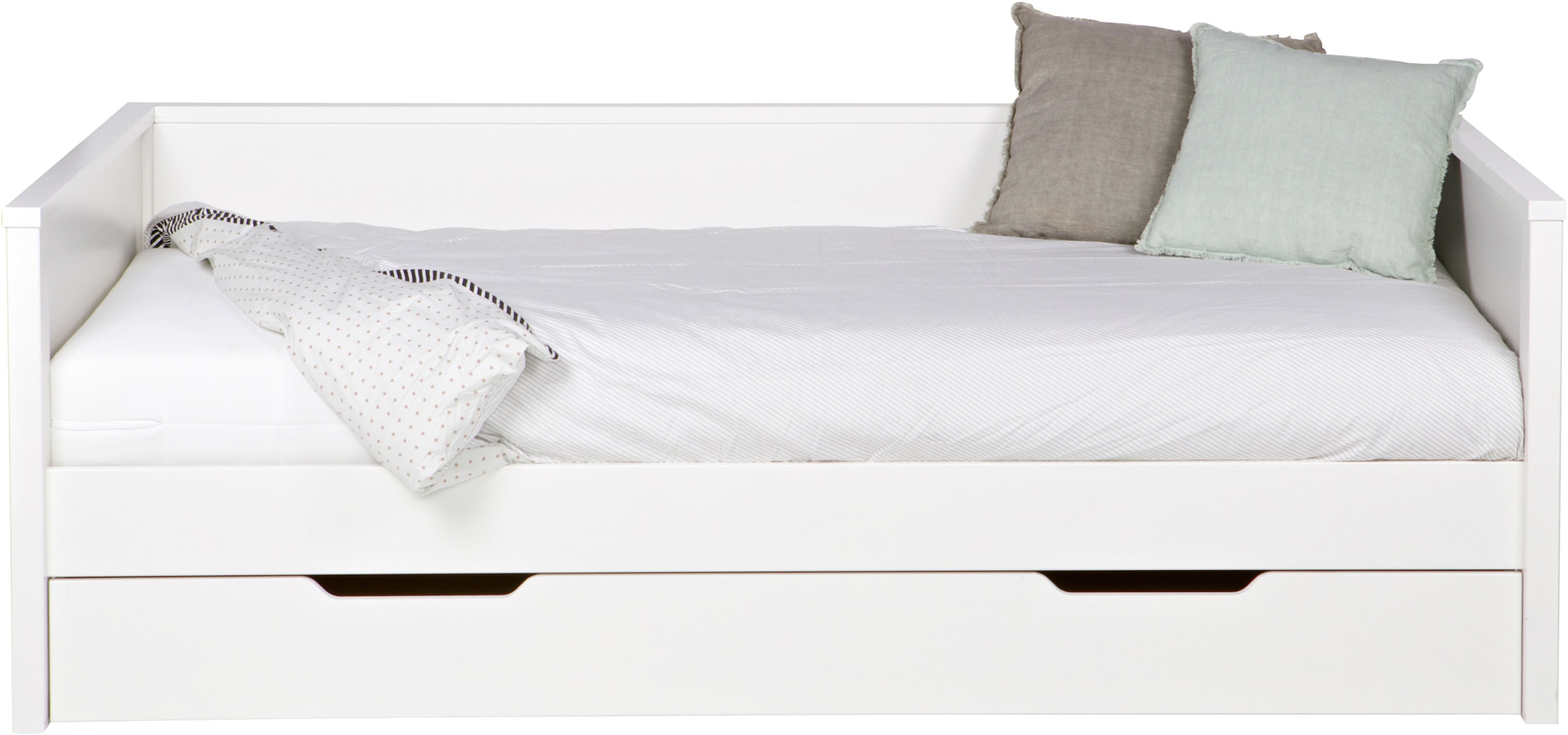Image of WOOOD Bettgestell "Nikki FSC-Kiefernholz gebürstet, H 73 x B 208 x D 100 cm" Matratzenmass 90x200 cm, Schublade optional, mit akzentuierter Maserung