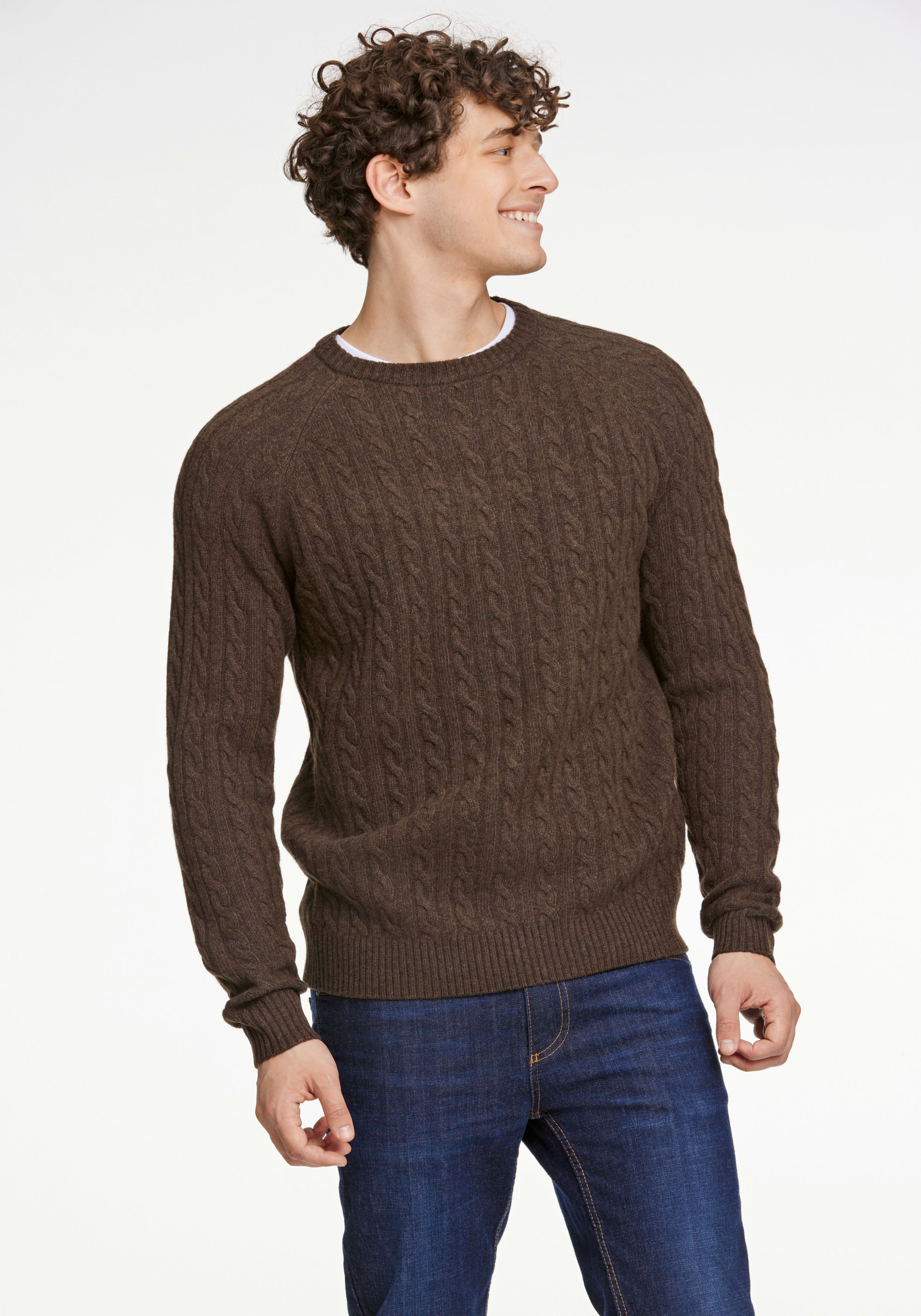 Image of LINDBERGH Strickpullover mit Zopfmuster, hoher Wollanteil