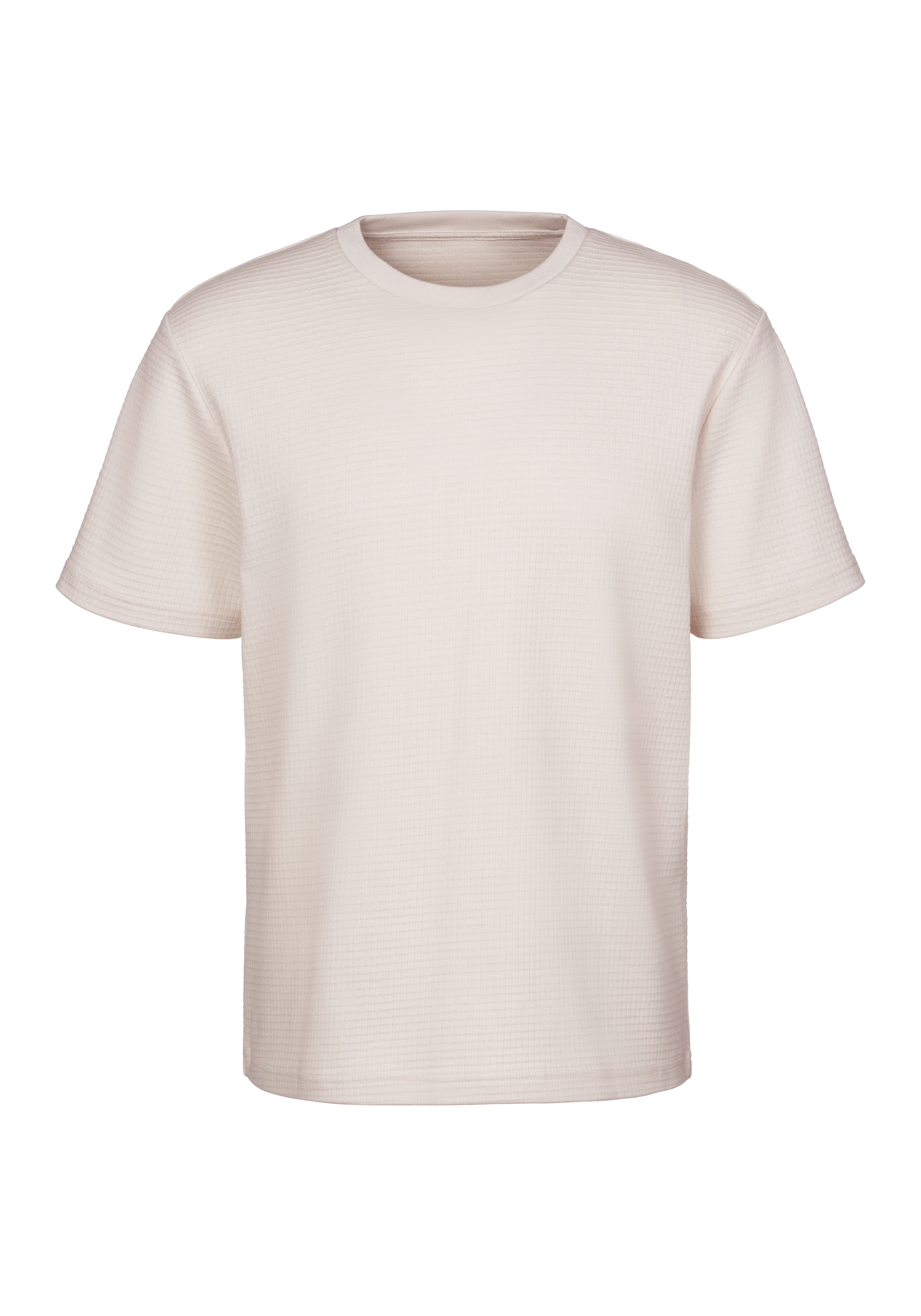 John Devin T-Shirt »mit Struktur«, Rundhalsshirt mit Struktur aus Baumwoll-Mix
